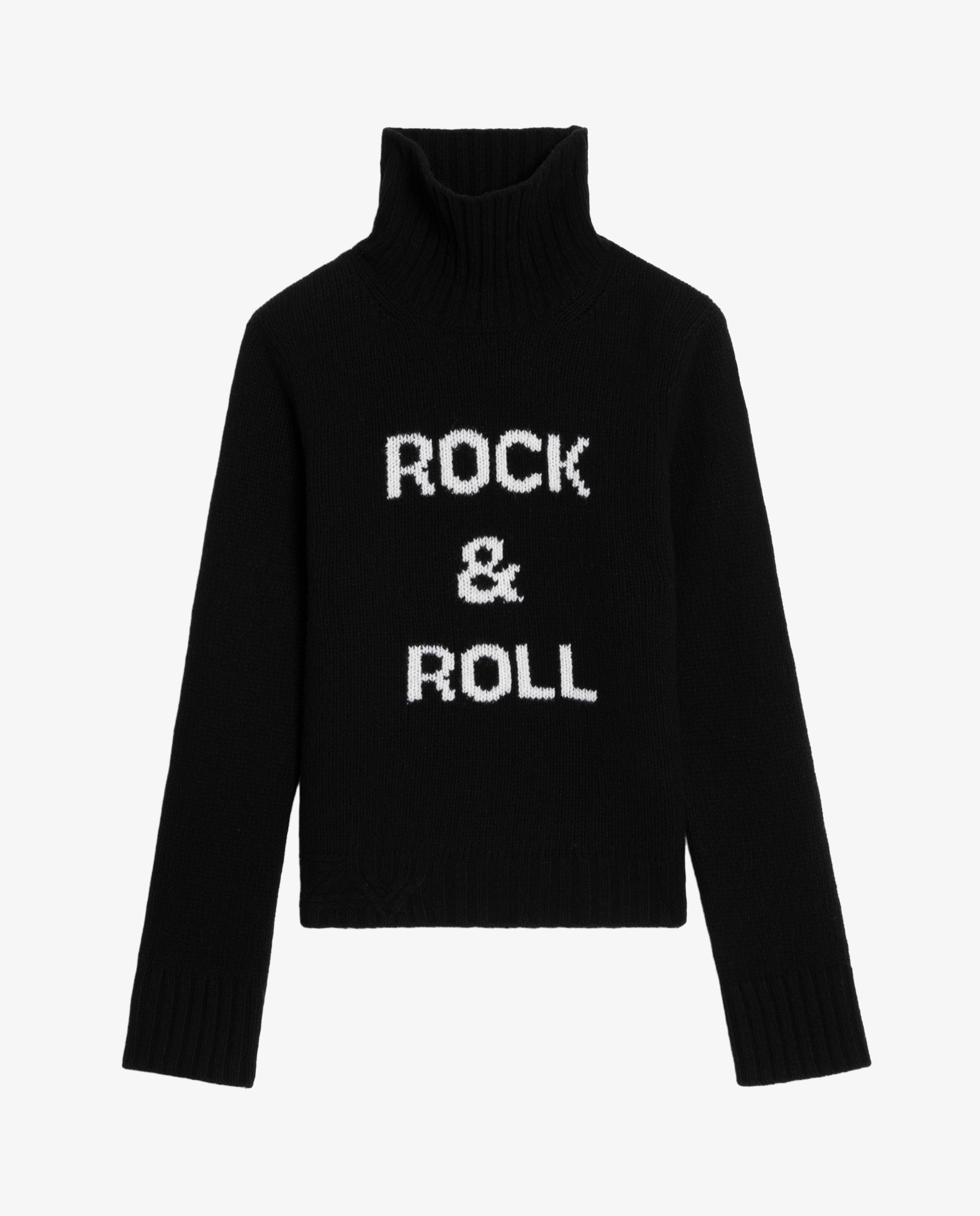 Jersey de mujer 100% lana merino de cuello alto con intarsia - Zadig & Voltaire - Negro Negro-6
