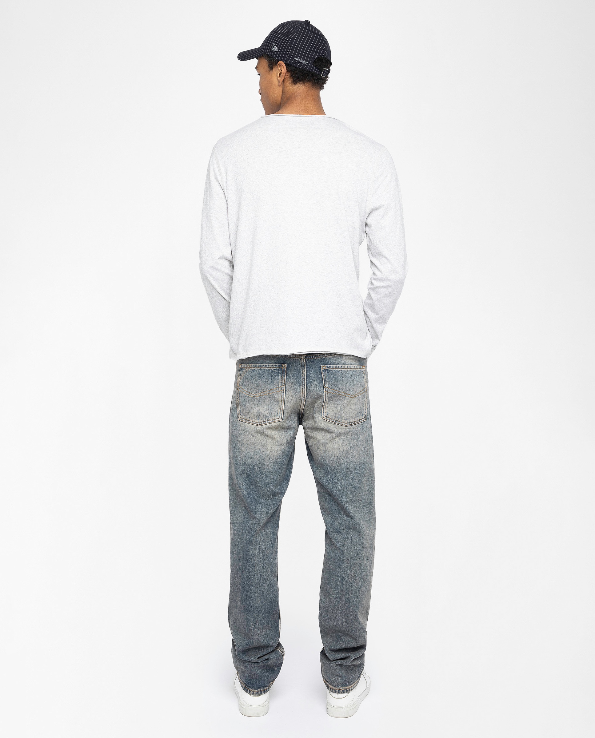 Camiseta de manga larga de hombre tunecina de algodón - Zadig & Voltaire - Gris Gris-2