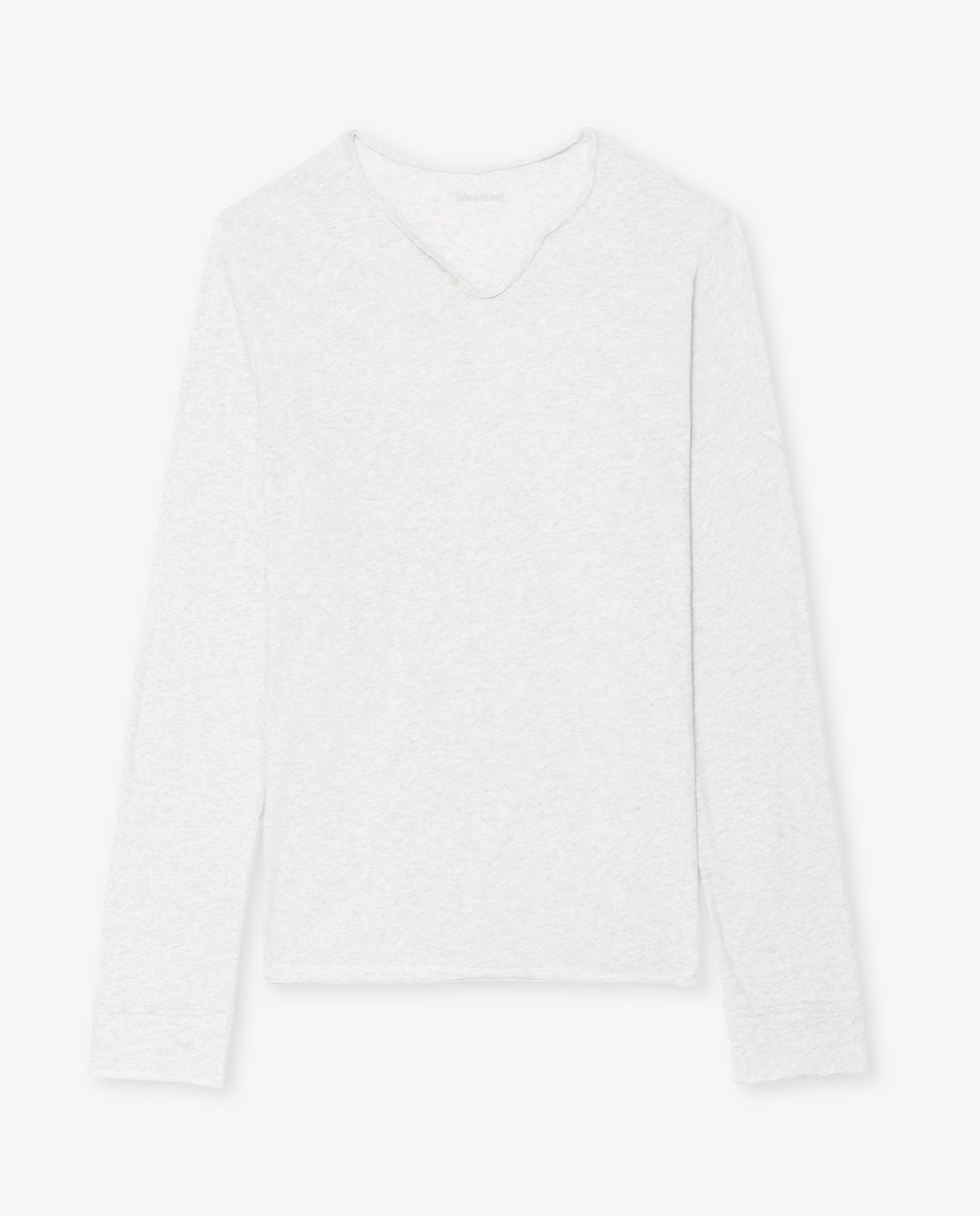 Camiseta de manga larga de hombre tunecina de algodón - Zadig & Voltaire - Gris Gris-6
