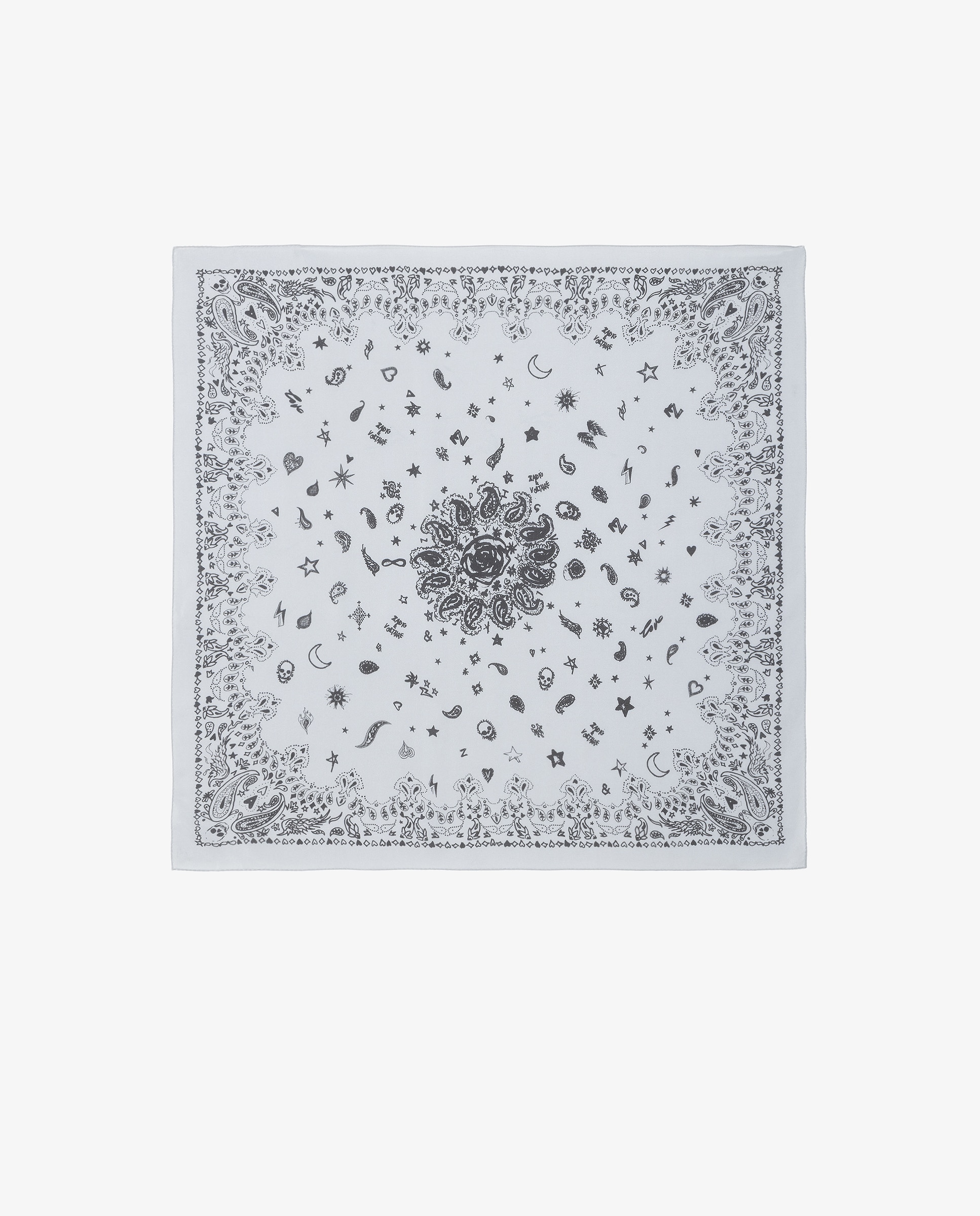 Bandana de mujer de seda - Zadig & Voltaire - Gris Gris-1