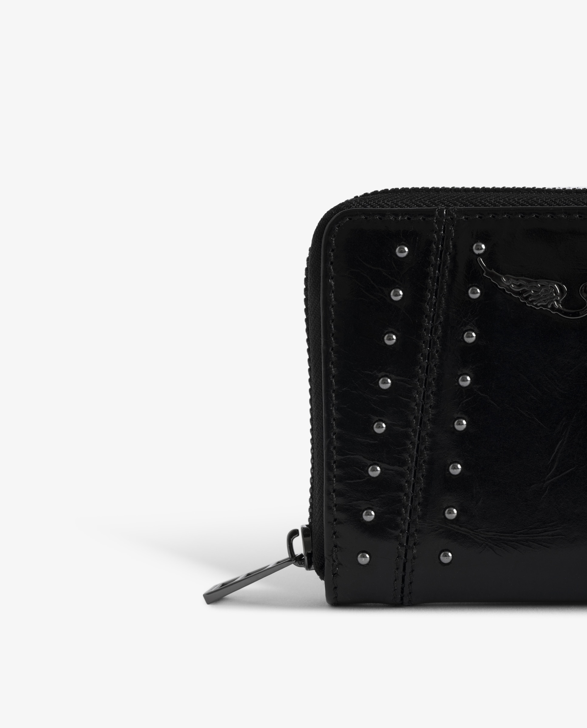 Imagen 4 de Cartera pequeña de cuero vintage con tachuelas - Zadig & Voltaire - Negro Negro