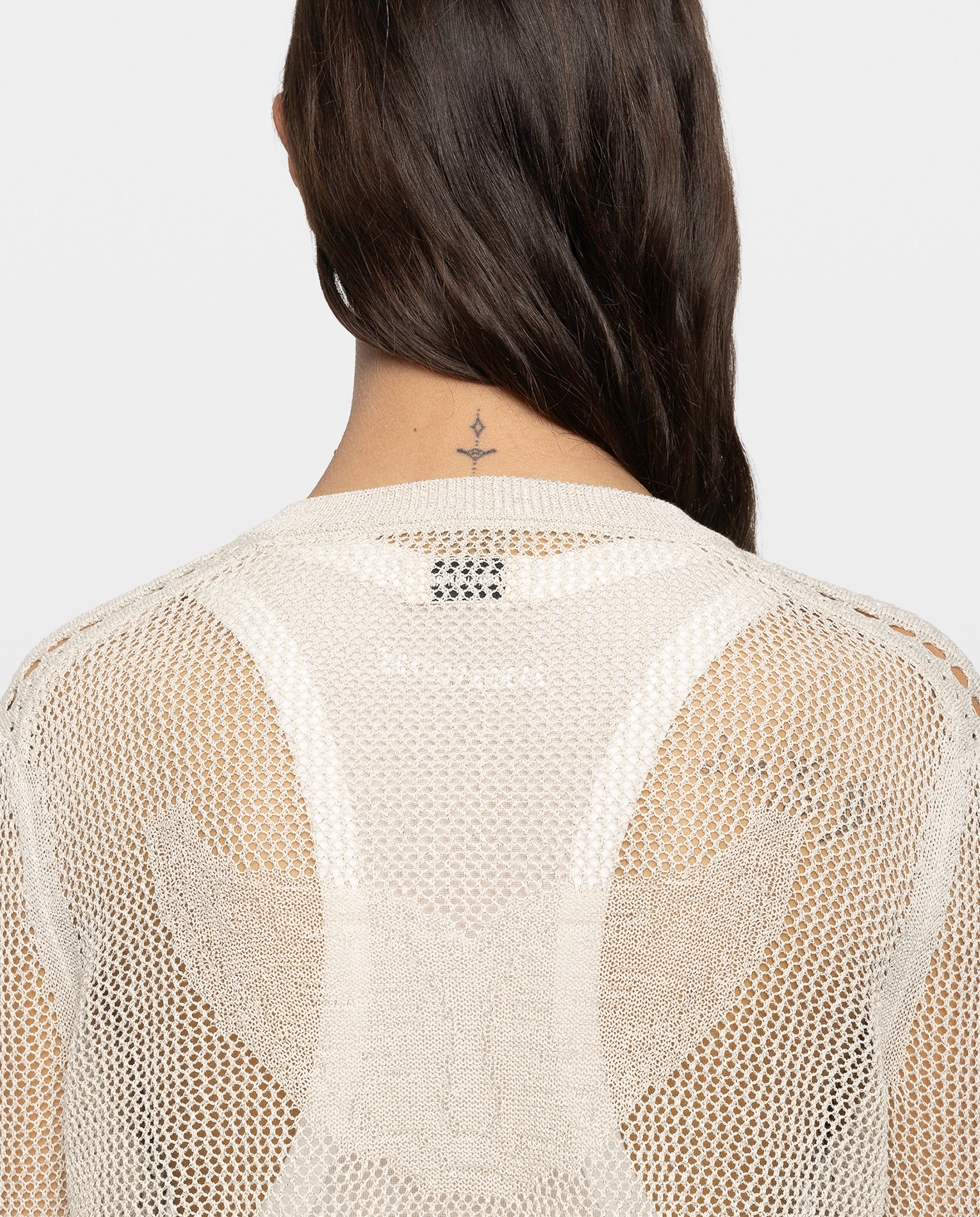 Jersey de mujer con diseño mandala, cuello redondo abotonado y mangas largas - Zadig & Voltaire - Beige Beige-4