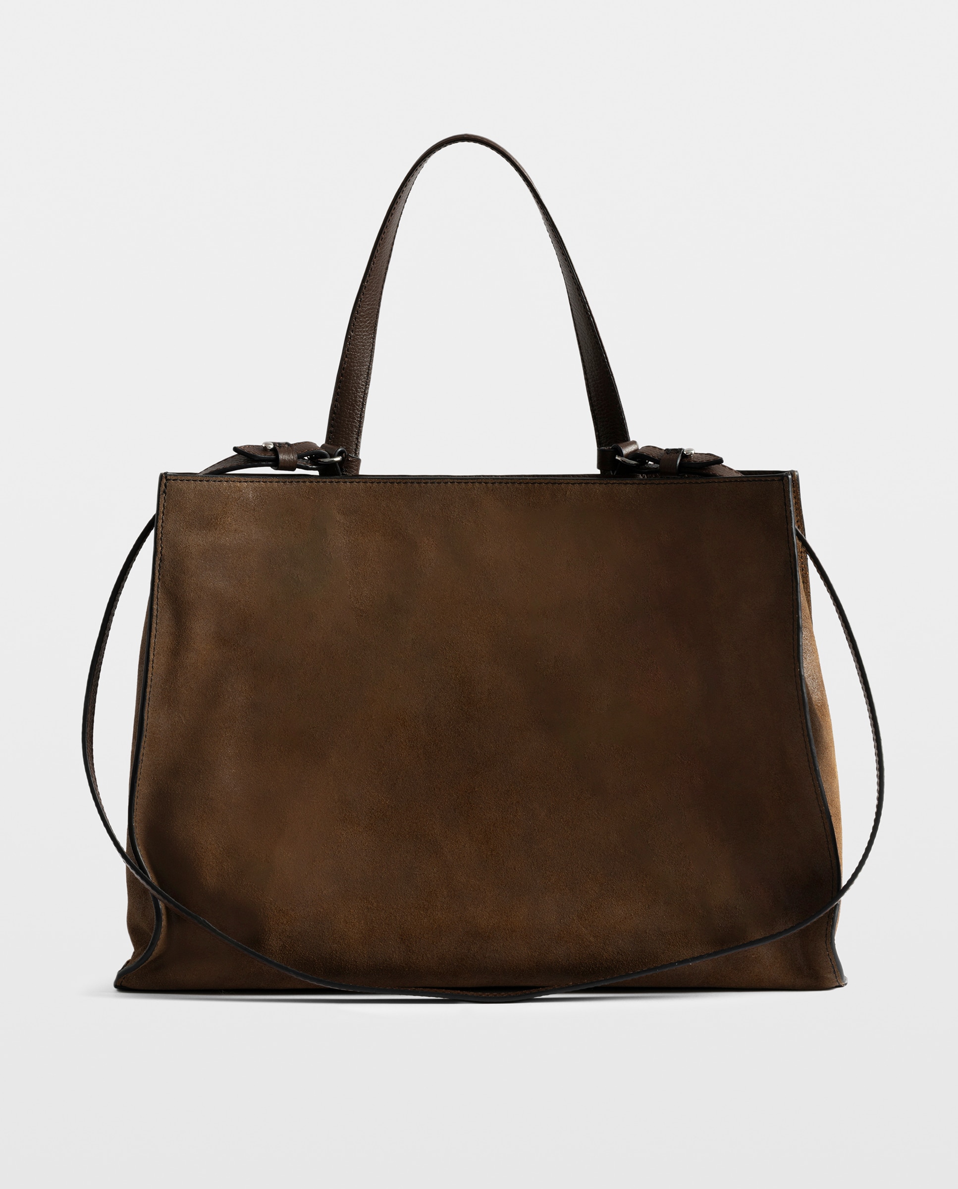 Bolso de mano de ante grande con cierre de firma - Zadig & Voltaire - Marrón Marrón-5