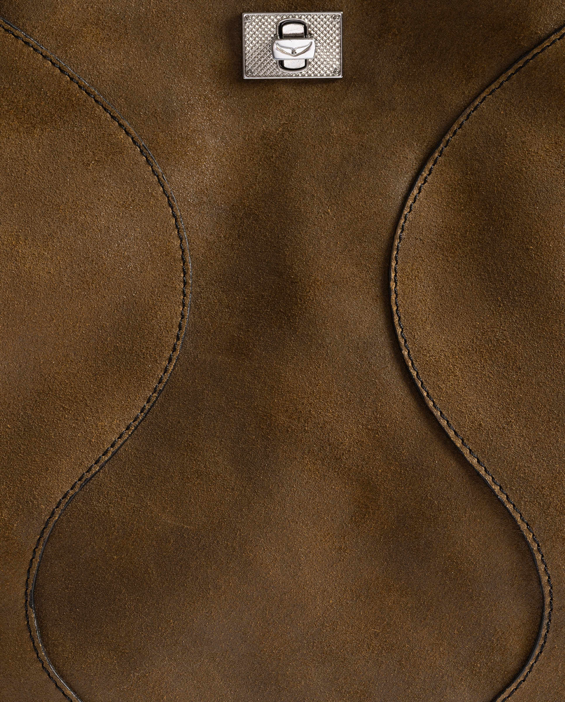 Bolso de mano de ante grande con cierre de firma - Zadig & Voltaire - Marrón Marrón-7