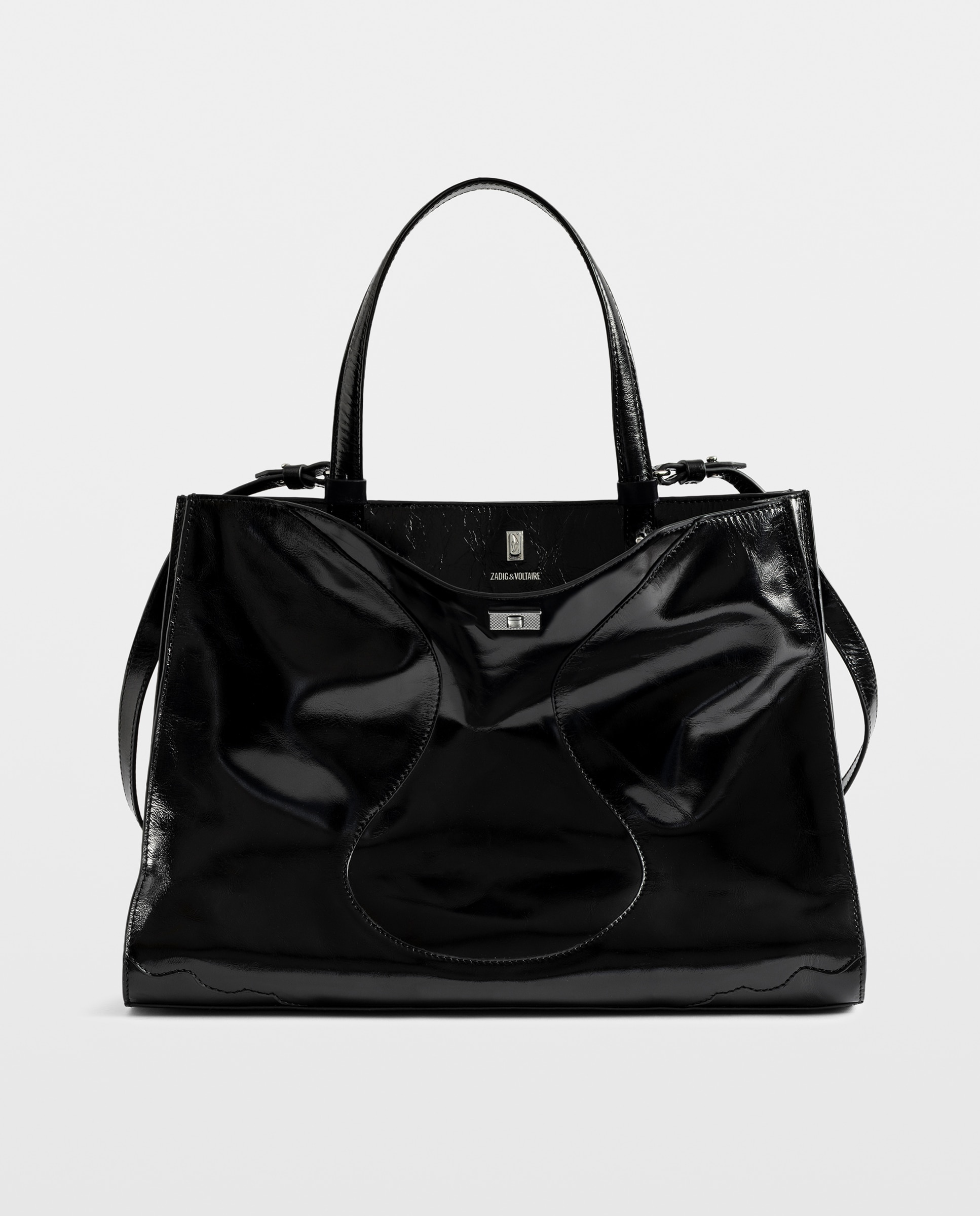 Bolso de mano jack de piel grande con efecto vintage - Zadig & Voltaire - Negro Negro-1