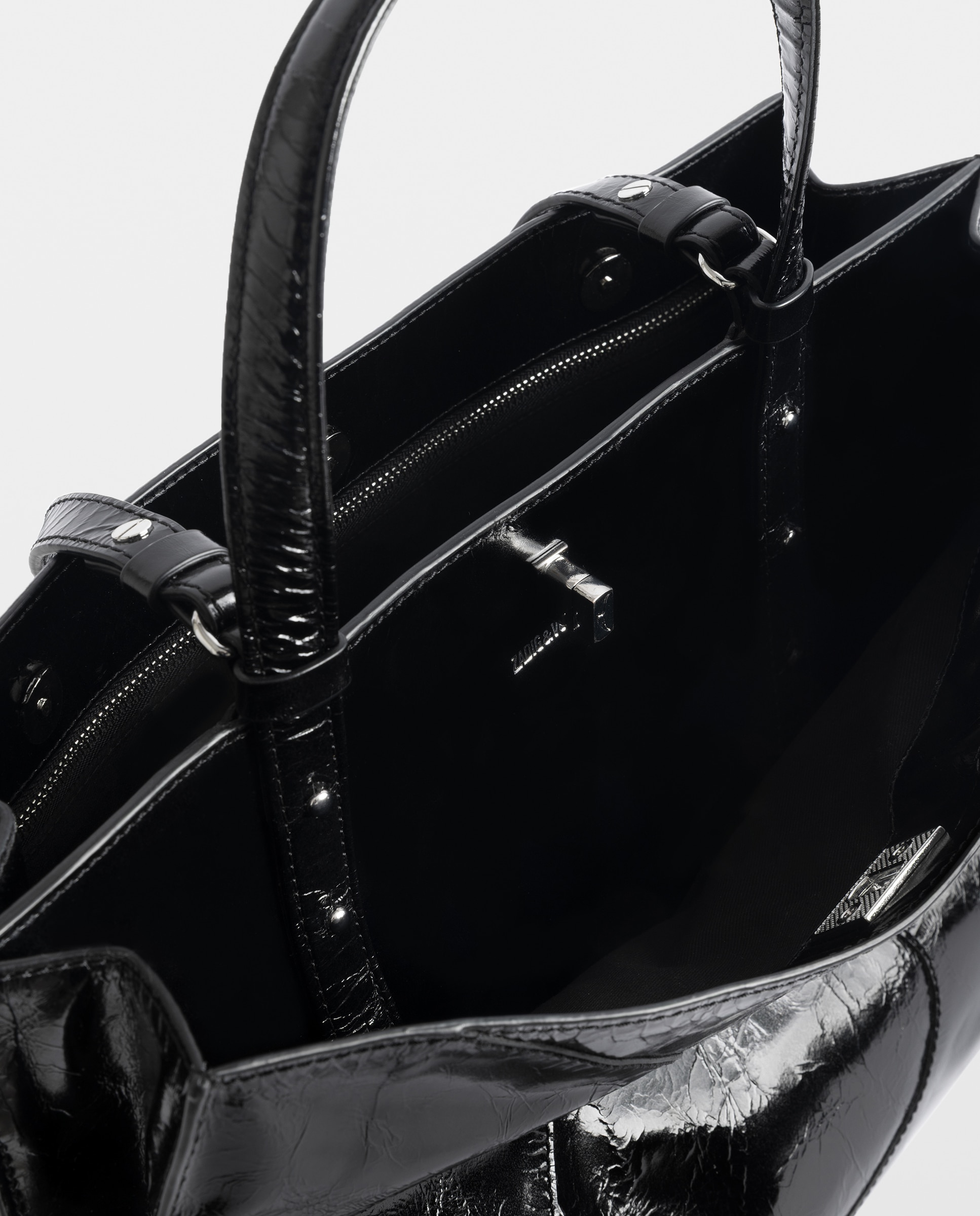 Bolso de mano jack de piel grande con efecto vintage - Zadig & Voltaire - Negro Negro-6
