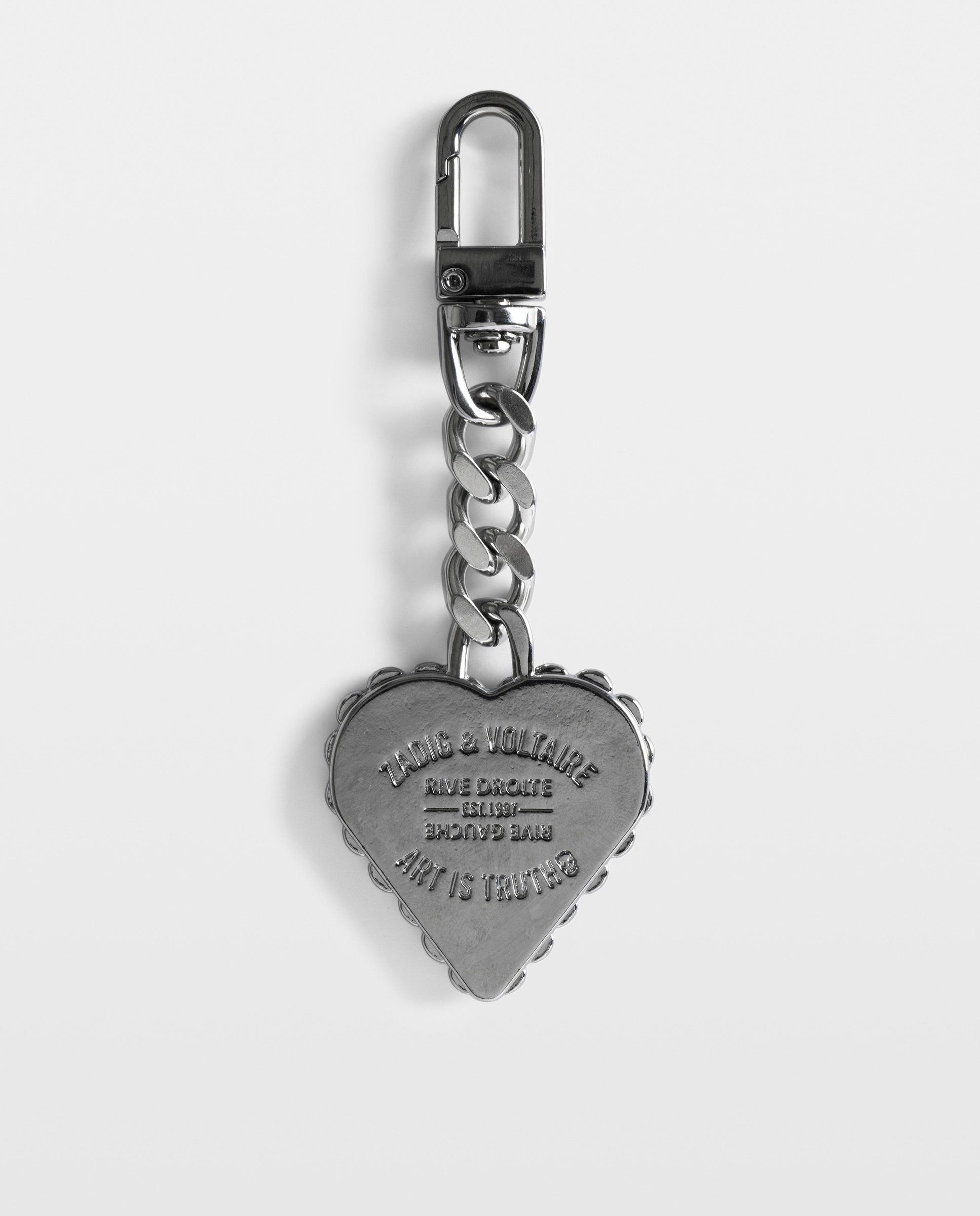 Llavero de mujer con medalla corazón gris - Zadig & Voltaire - Plata Plata-3