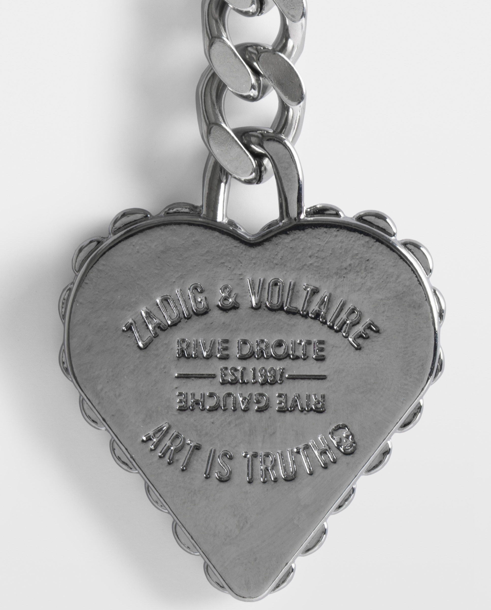 Llavero de mujer con medalla corazón gris - Zadig & Voltaire - Plata Plata-5