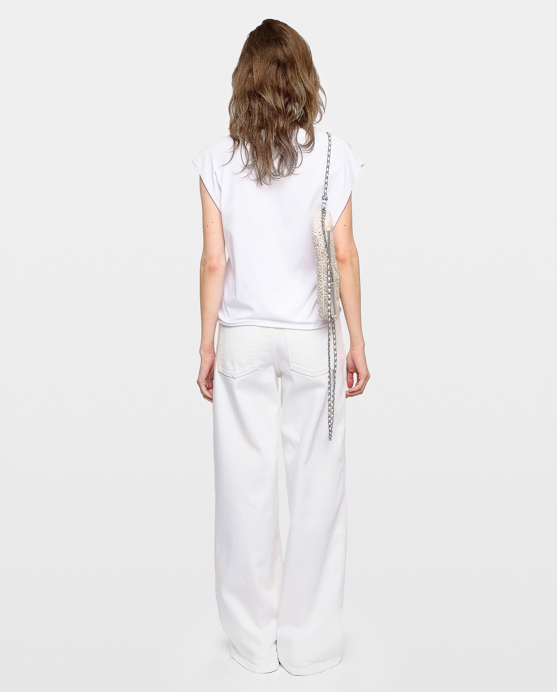 Camiseta de mujer sin mangas con strass en algodón - Zadig & Voltaire - Blanco Blanco-2