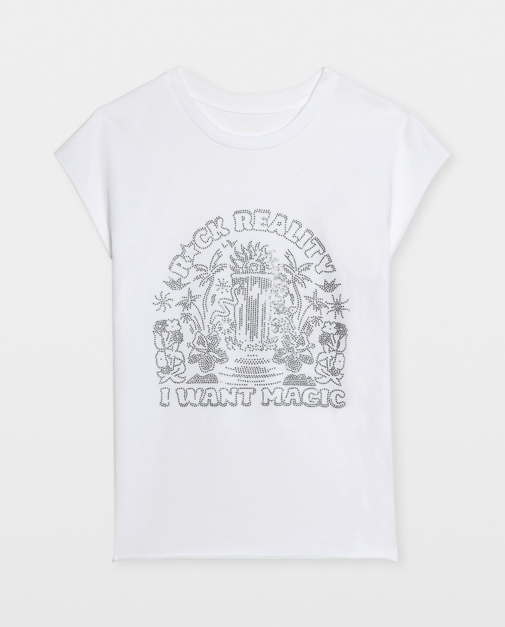 Camiseta de mujer sin mangas con strass en algodón - Zadig & Voltaire - Blanco Blanco-6