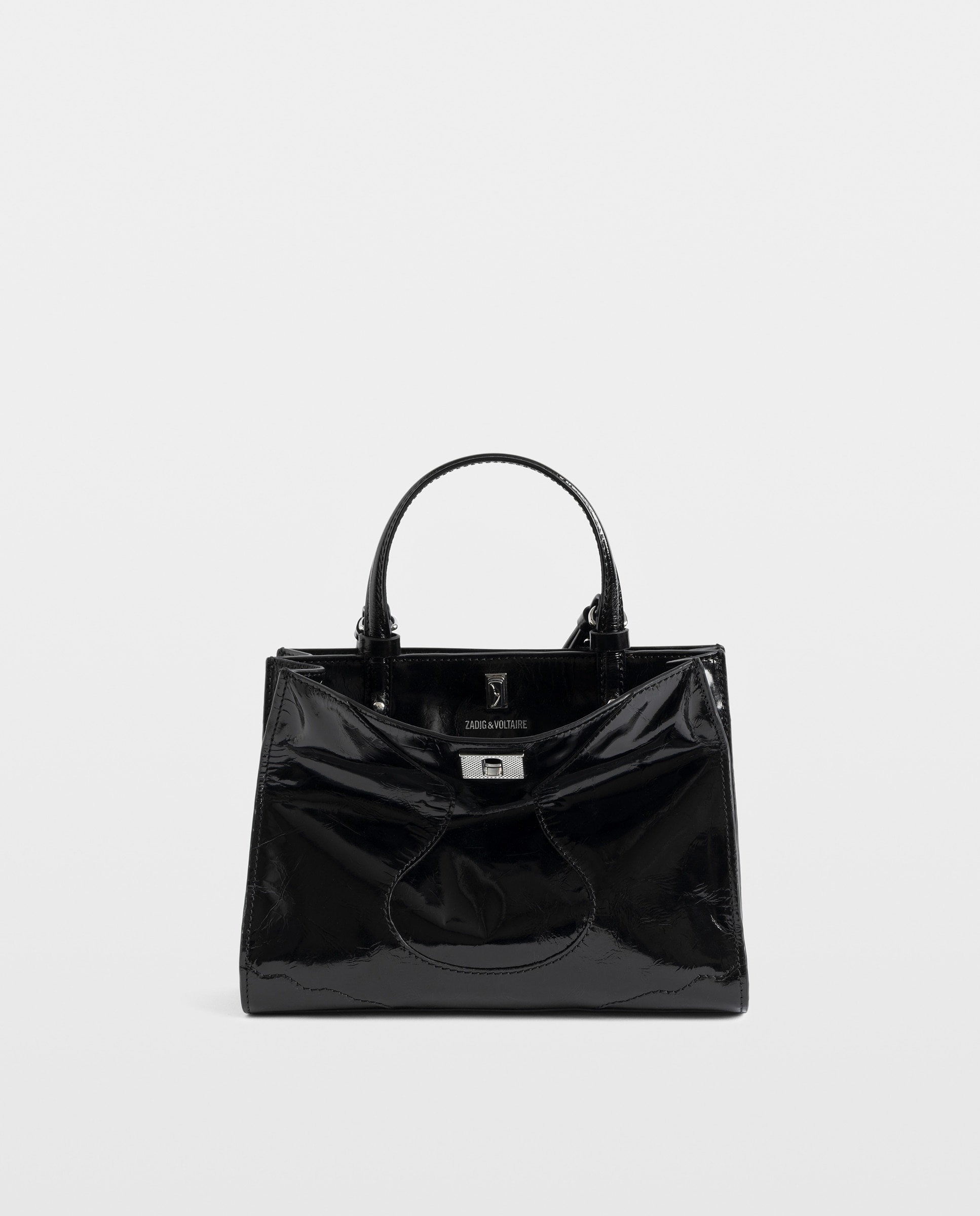 Bolso mini de cuero charol vintage con cierre distintivo - Zadig & Voltaire - Negro Negro-1