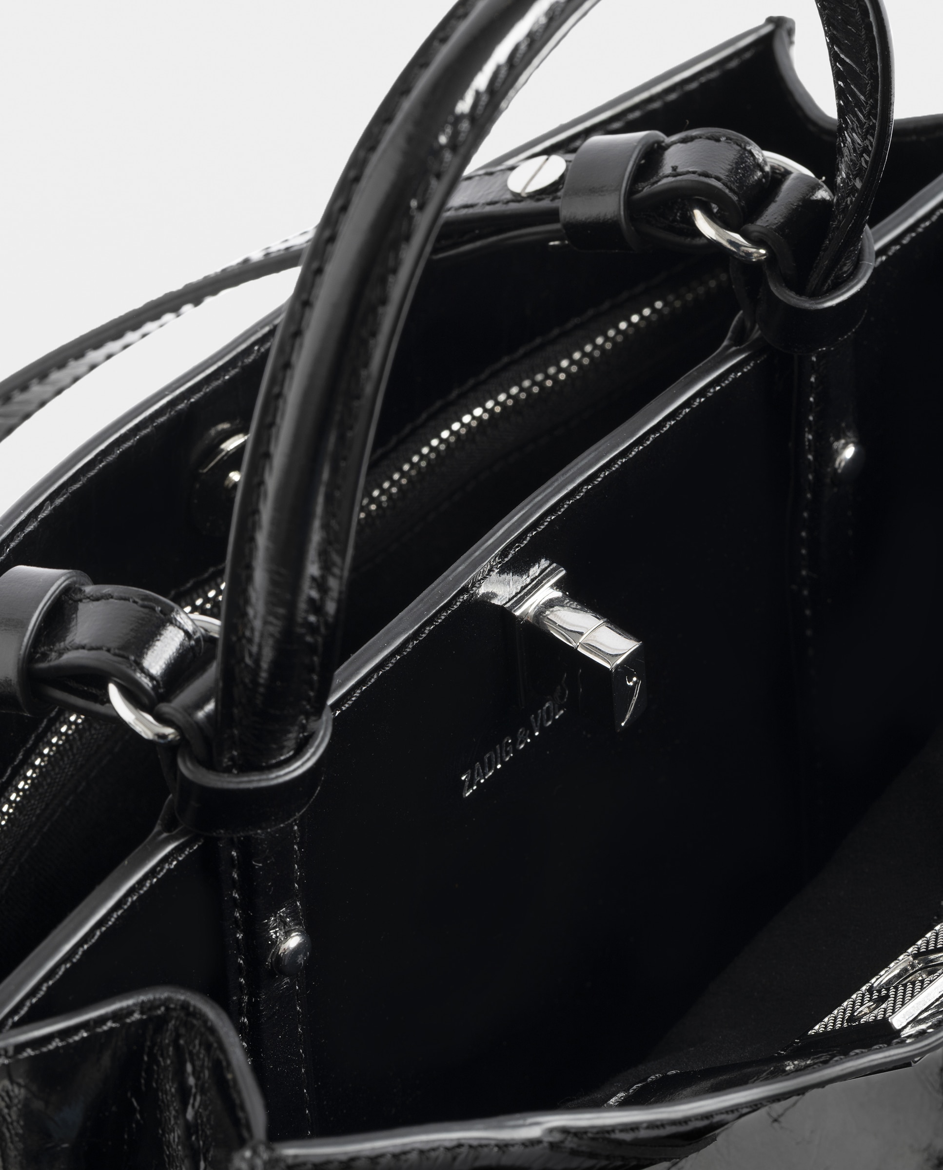 Bolso mini de cuero charol vintage con cierre distintivo - Zadig & Voltaire - Negro Negro-5