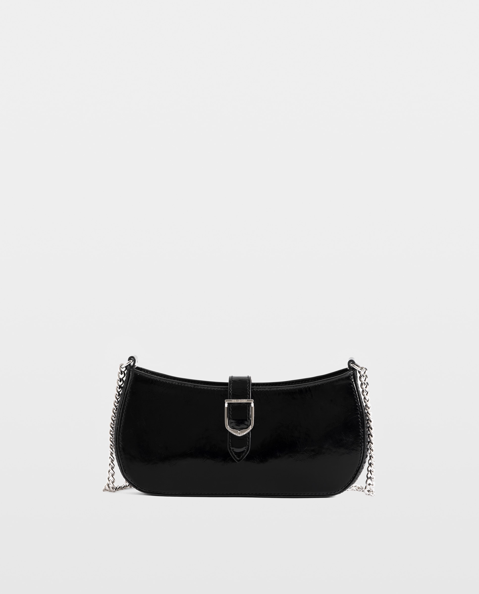 Bolso de hombro janis de piel charol efecto vintage - Zadig & Voltaire - Negro Negro-1