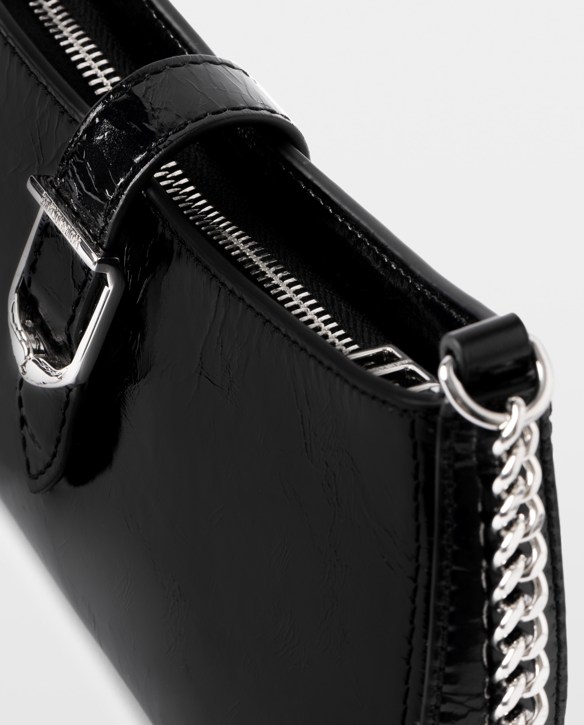 Bolso de hombro janis de piel charol efecto vintage - Zadig & Voltaire - Negro Negro-5