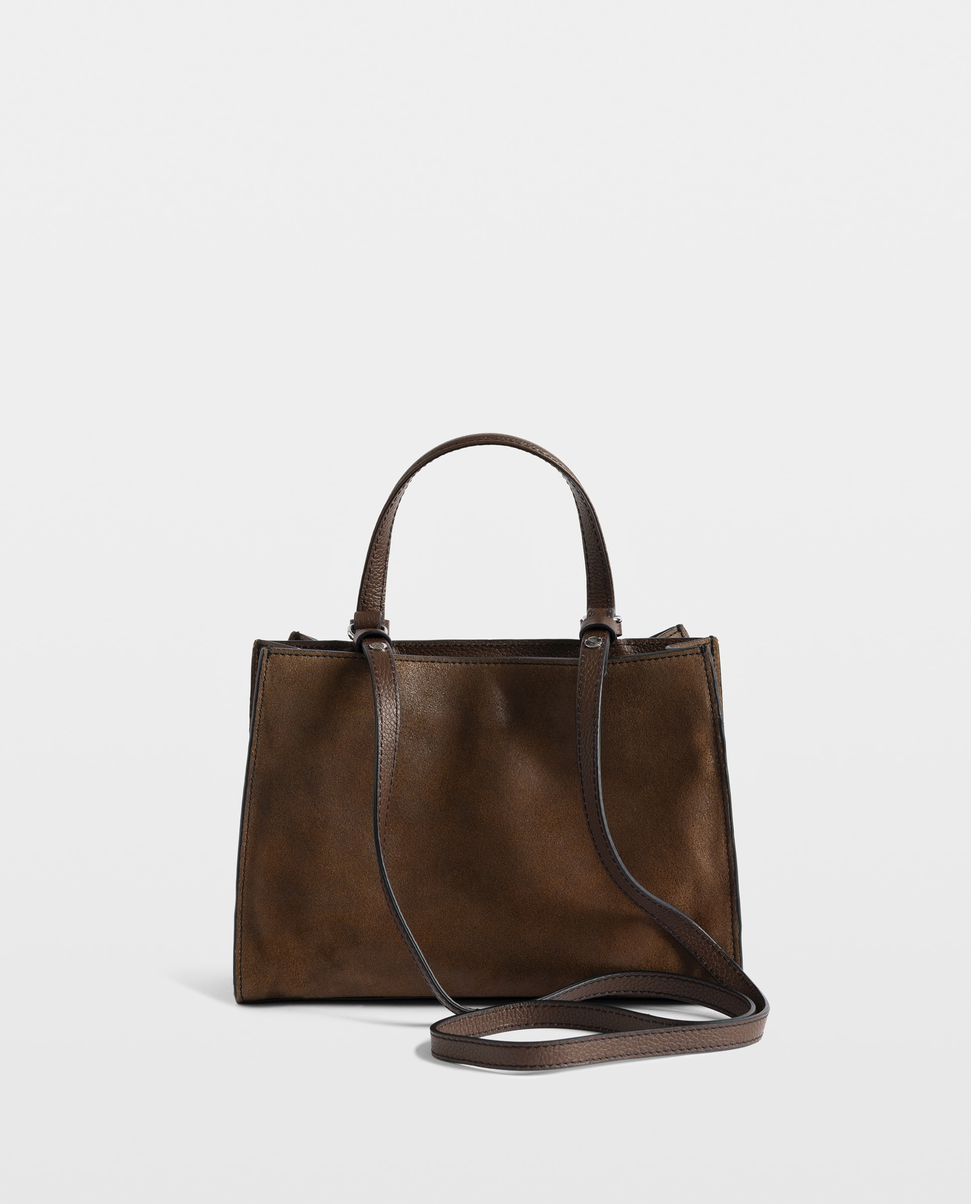 Bolso mini de ante con efecto desgastado y cierre distintivo - Zadig & Voltaire - Marrón Marrón-4