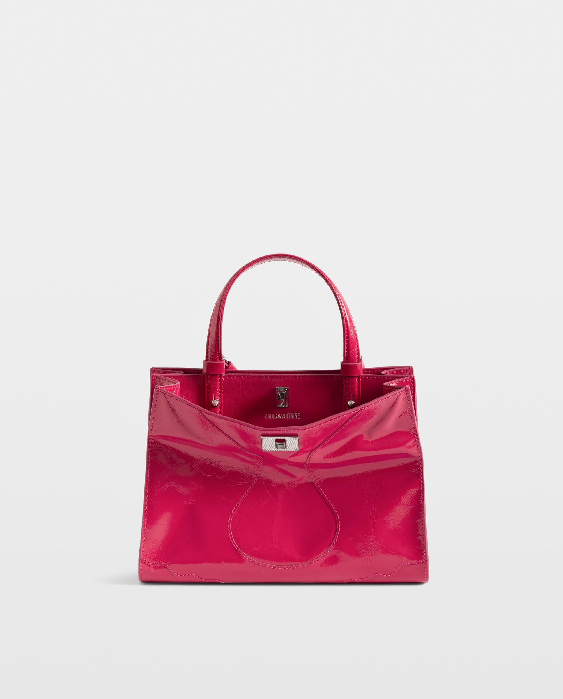 Bolso mini de cuero charol vintage con cierre distintivo - Zadig & Voltaire - Rosa Rosa-1