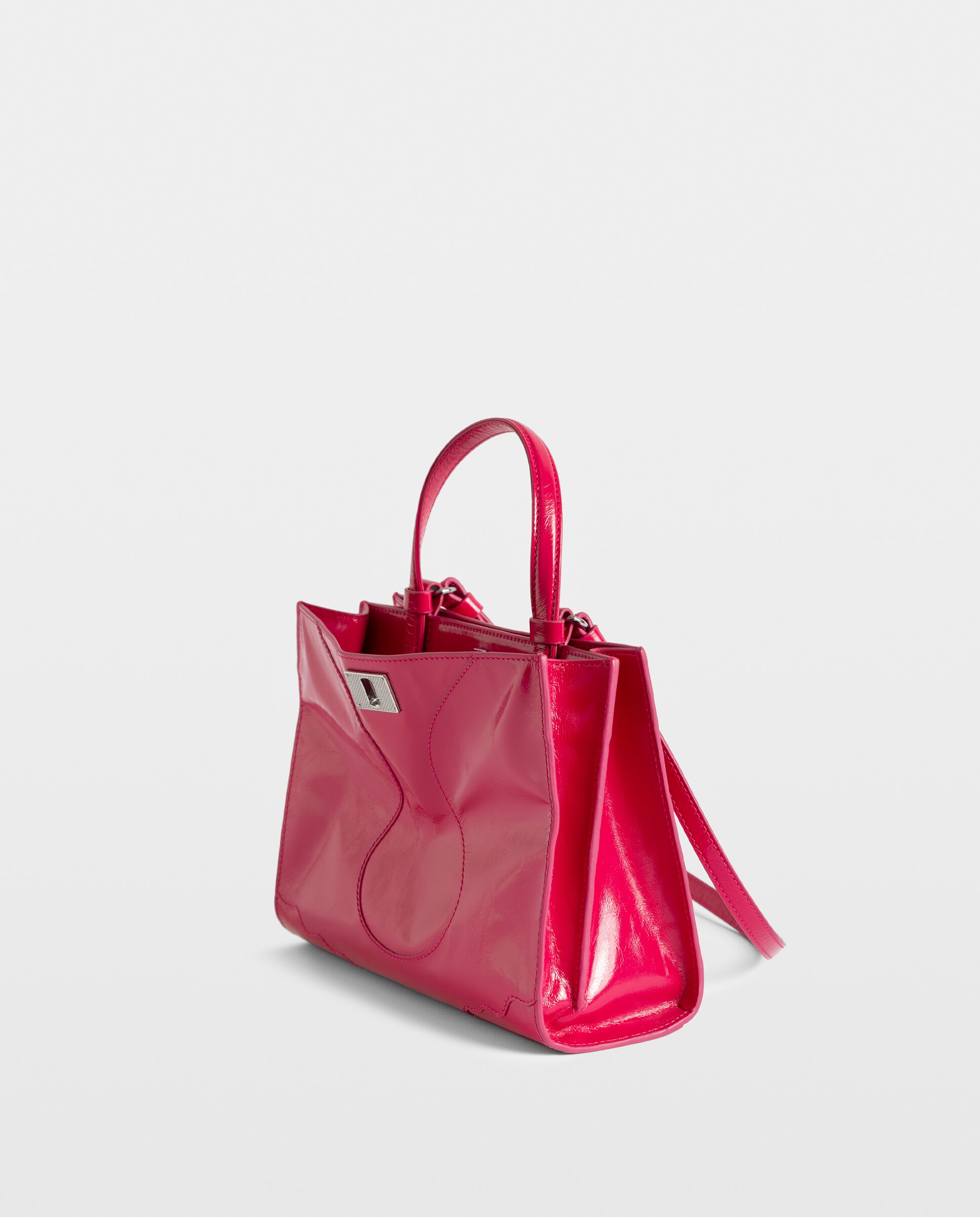 Bolso mini de cuero charol vintage con cierre distintivo - Zadig & Voltaire - Rosa Rosa-3