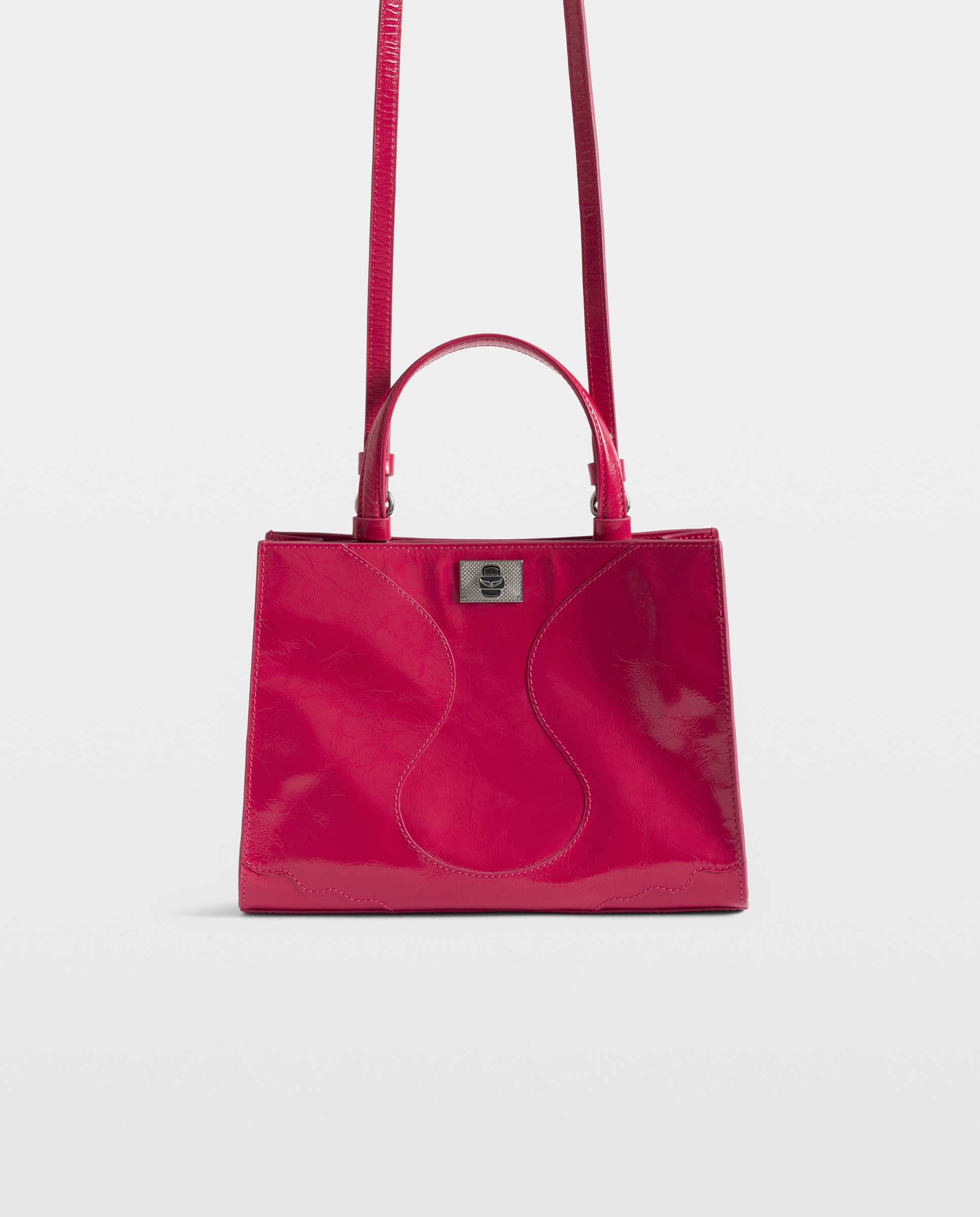 Bolso mini de cuero charol vintage con cierre distintivo - Zadig & Voltaire - Rosa Rosa-5