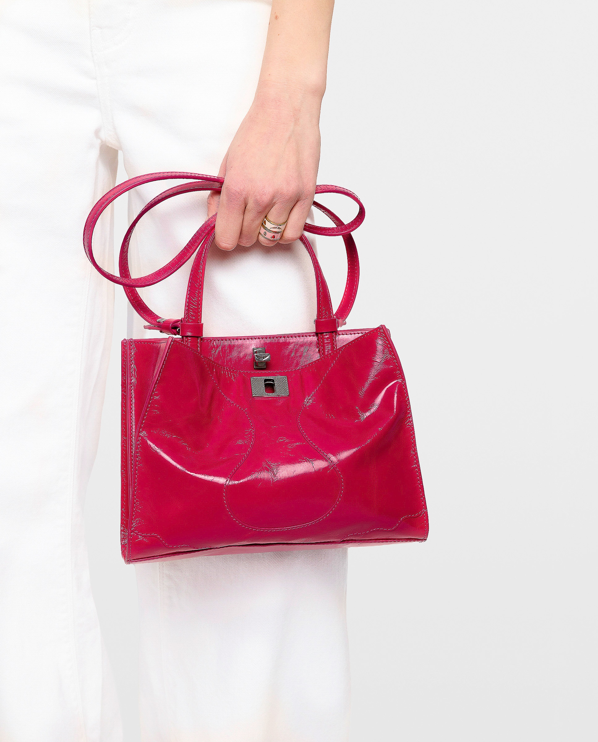 Bolso mini de cuero charol vintage con cierre distintivo - Zadig & Voltaire - Rosa Rosa-2
