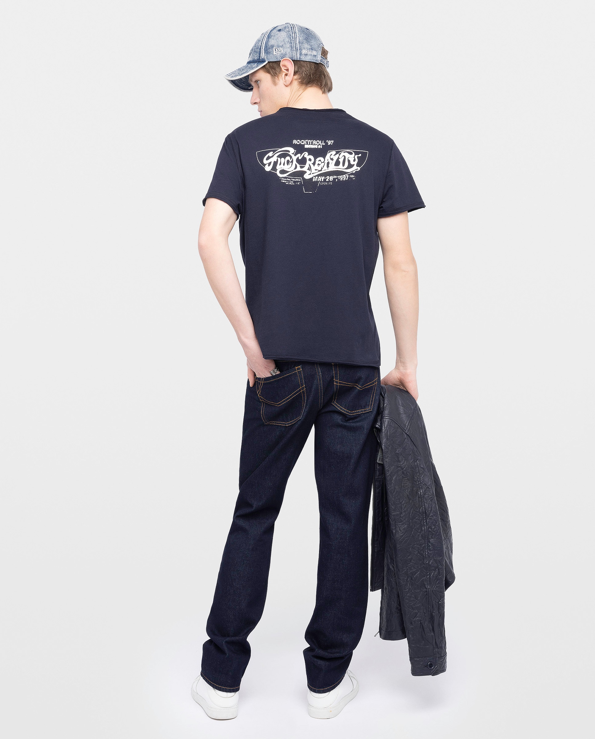 Camiseta tunecina de manga corta de hombre algodón - Zadig & Voltaire - Azul marino Azul marino-2