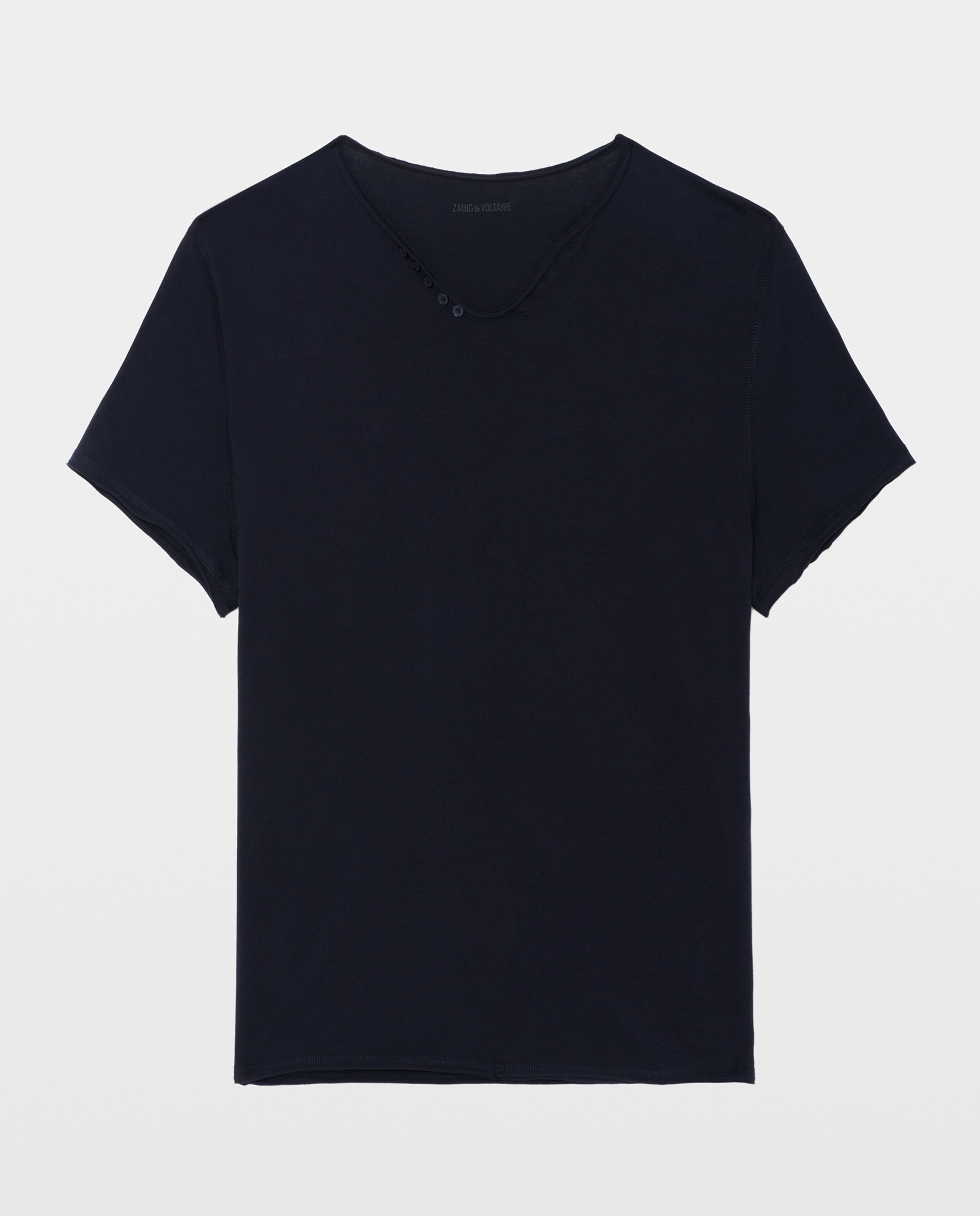 Camiseta tunecina de manga corta de hombre algodón - Zadig & Voltaire - Azul marino Azul marino-5