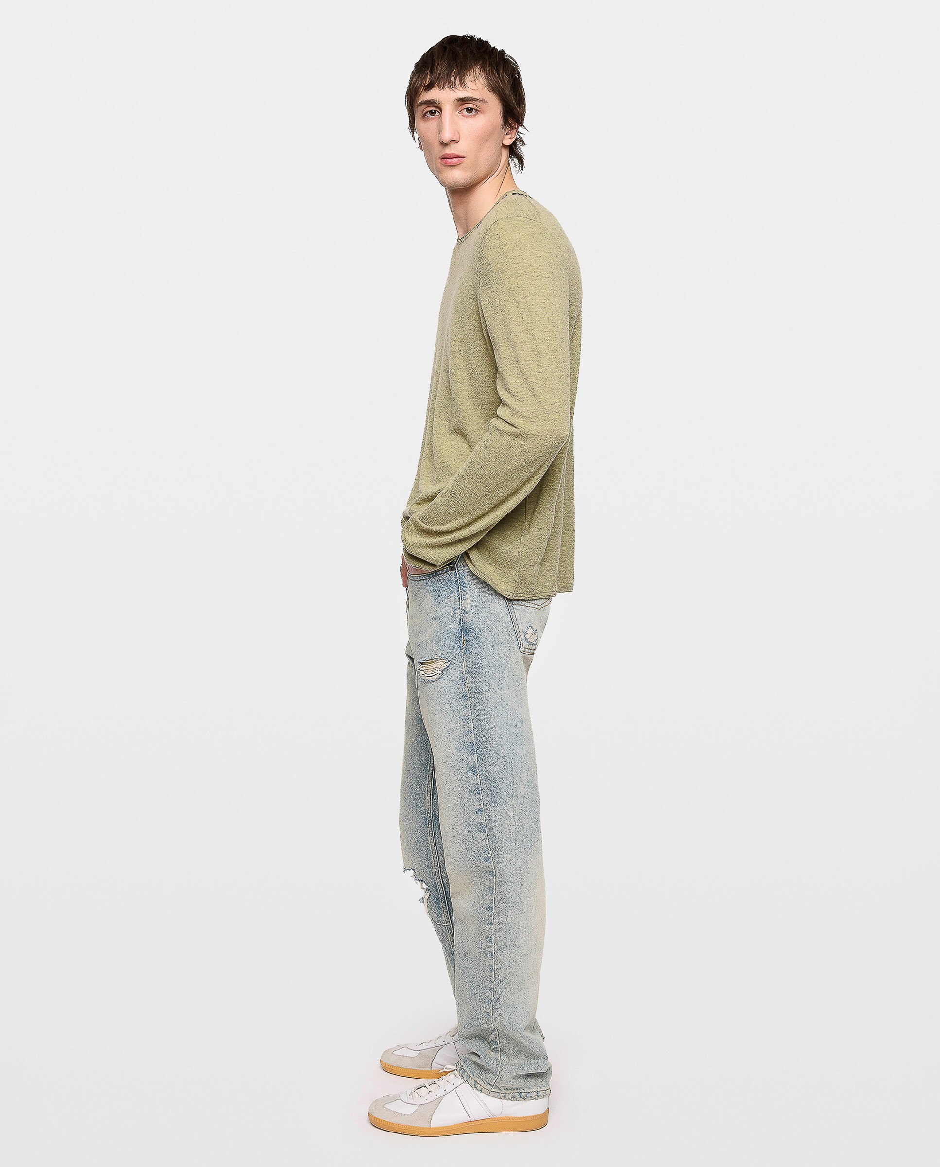 Jersey de cachemira pluma de hombre cuello redondo manga larga - Zadig & Voltaire - Verde Verde-3