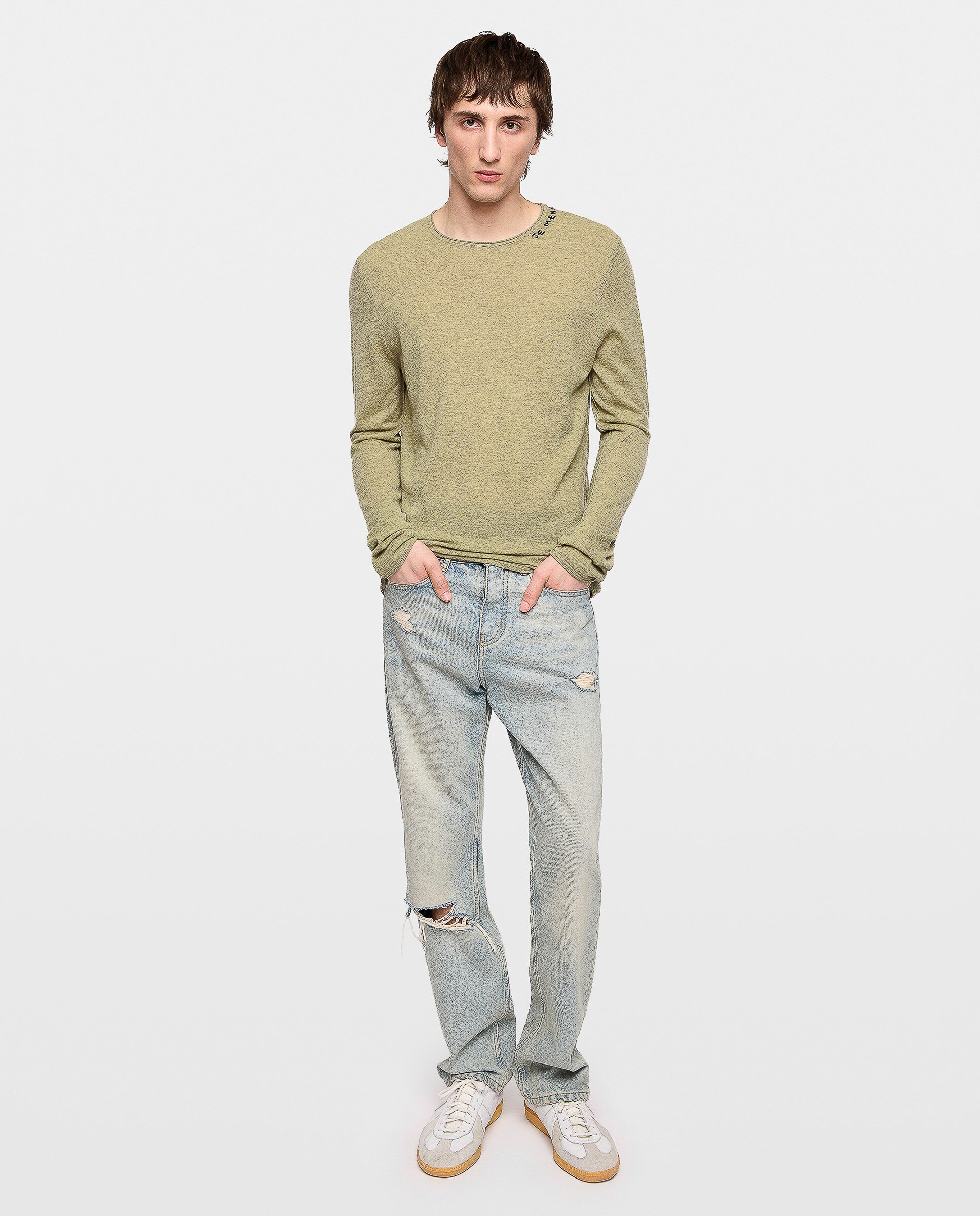 Jersey de cachemira pluma de hombre cuello redondo manga larga - Zadig & Voltaire - Verde Verde-4