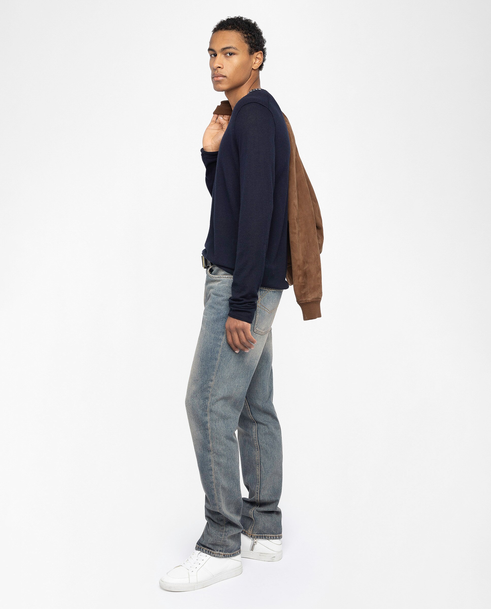 Zadig & Voltaire - Jersey cachemir de hombre cuello henley.