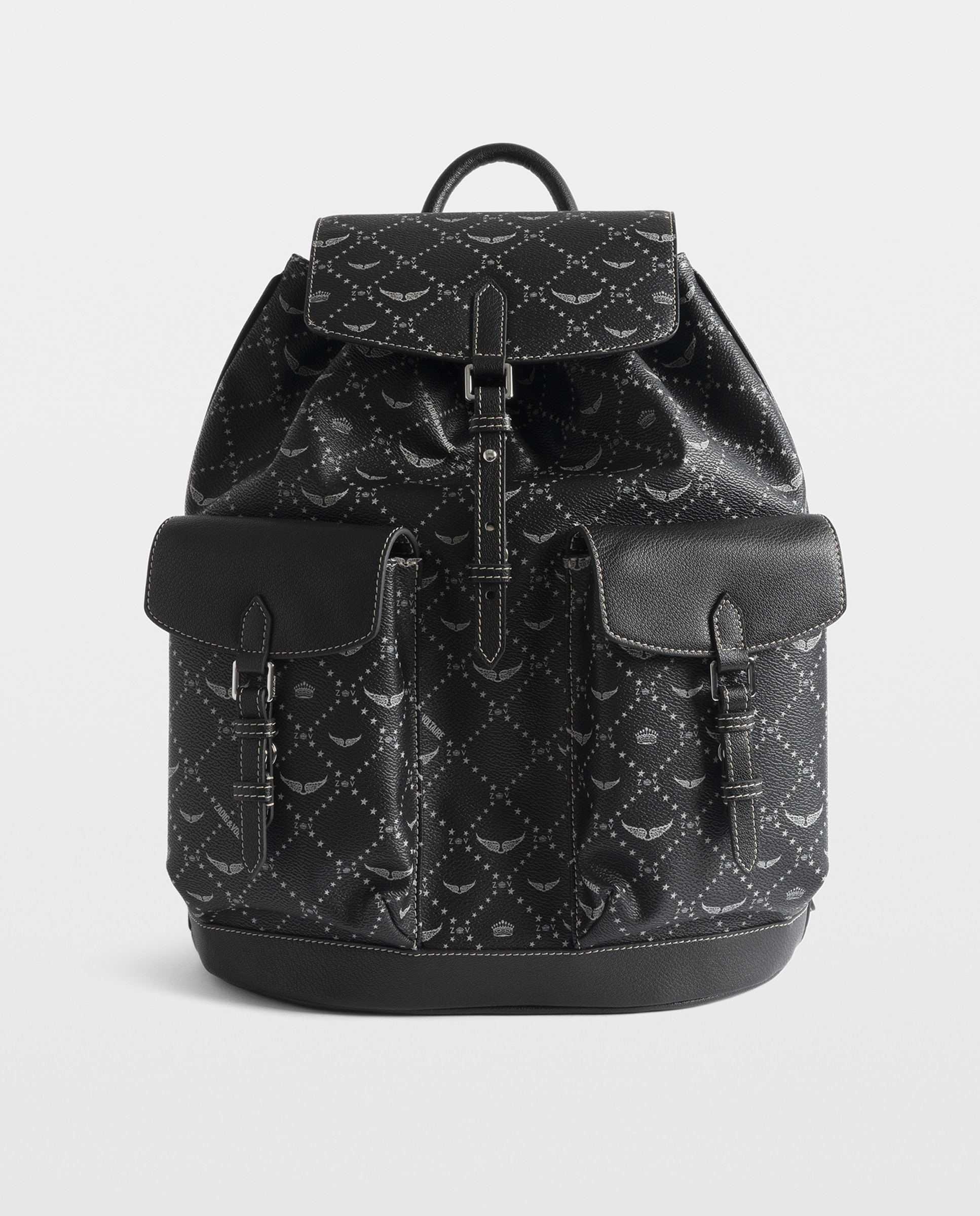 Mochila de viaje mediana en lona revestida con monograma