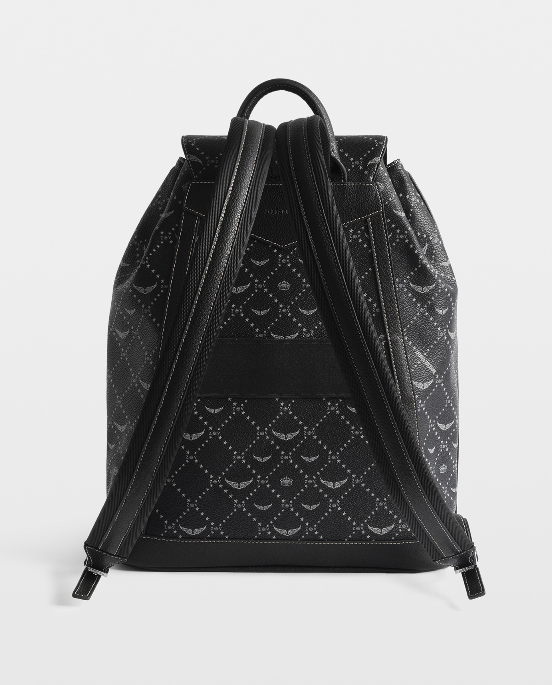 Mochila de viaje mediana en lona revestida con monograma - Zadig & Voltaire - Negro Negro-4