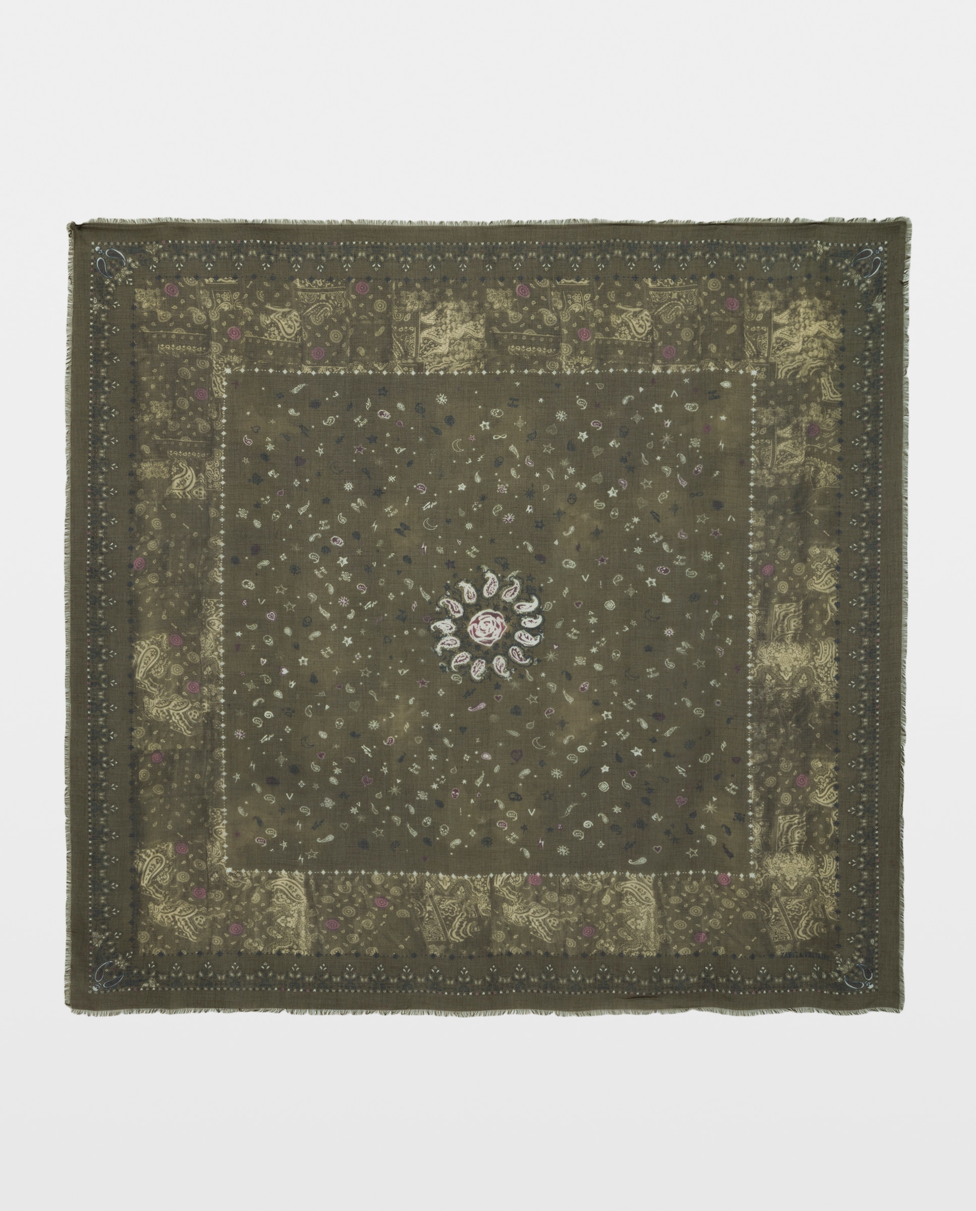 Imagen 0 de Bandana vintage de mujer de modal con estampado Verde oscuro
