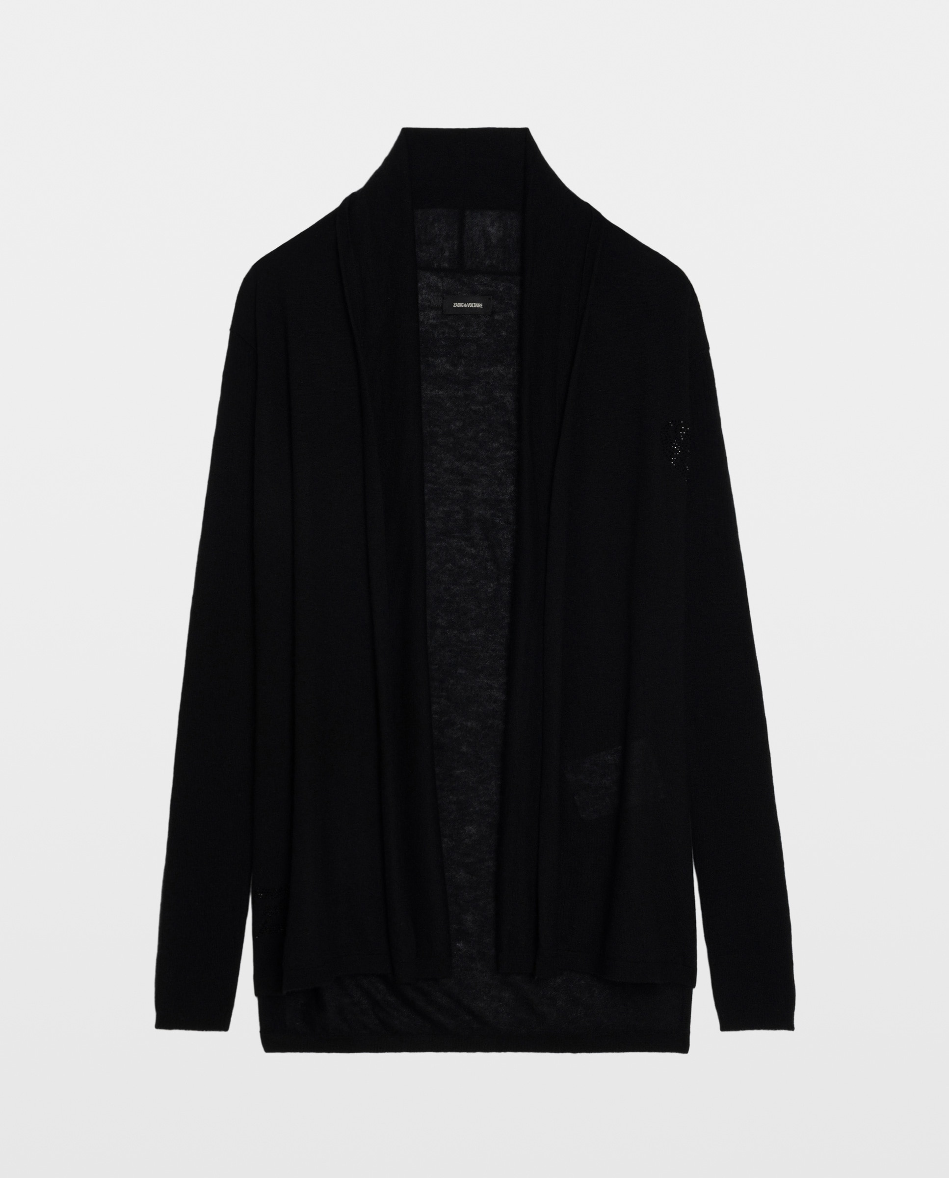 Cárdigan de mujer 100% cachemira largo con cuello chal - Zadig & Voltaire - Negro Negro-7