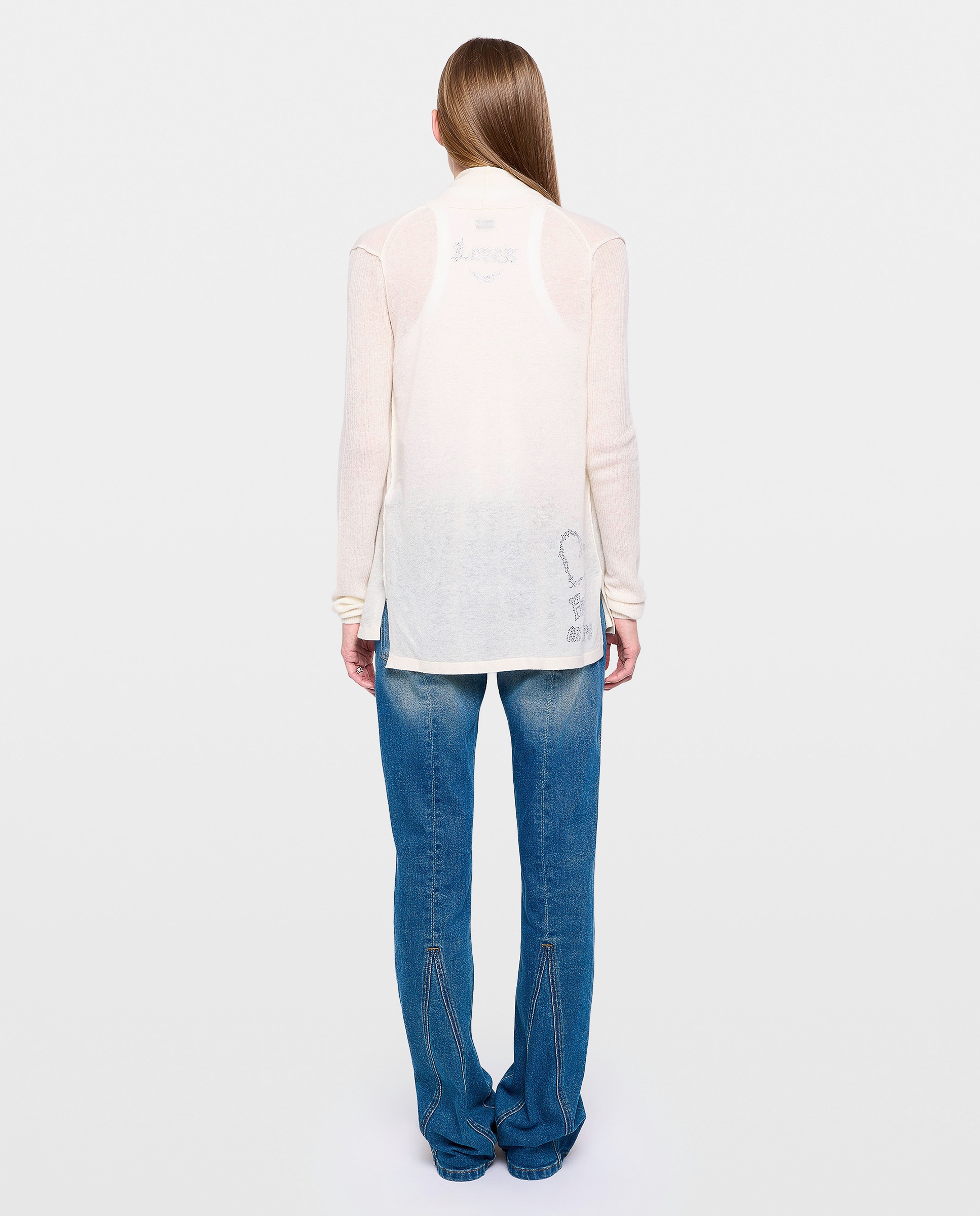 Cárdigan de mujer 100% cachemira largo con cuello chal - Zadig & Voltaire - Beige Beige-2