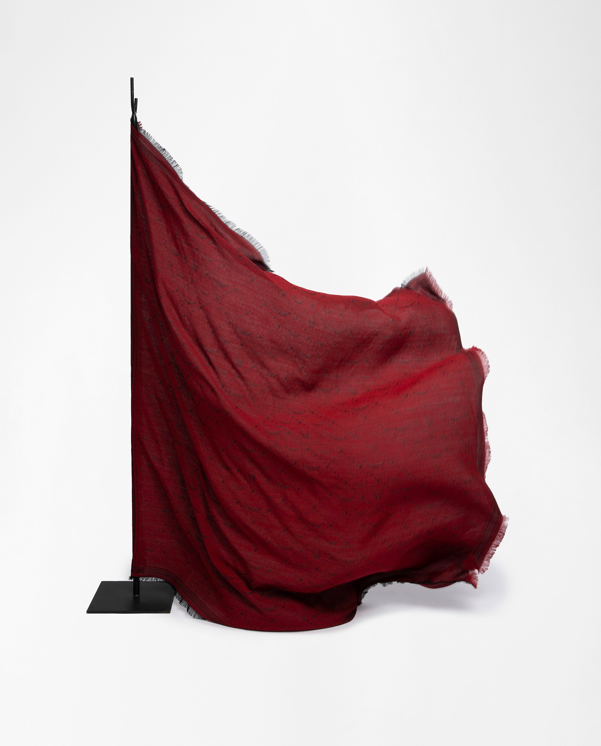 Pañuelo de mujer jacquard con monograma de modal grande - Zadig & Voltaire - Rojo Rojo-4