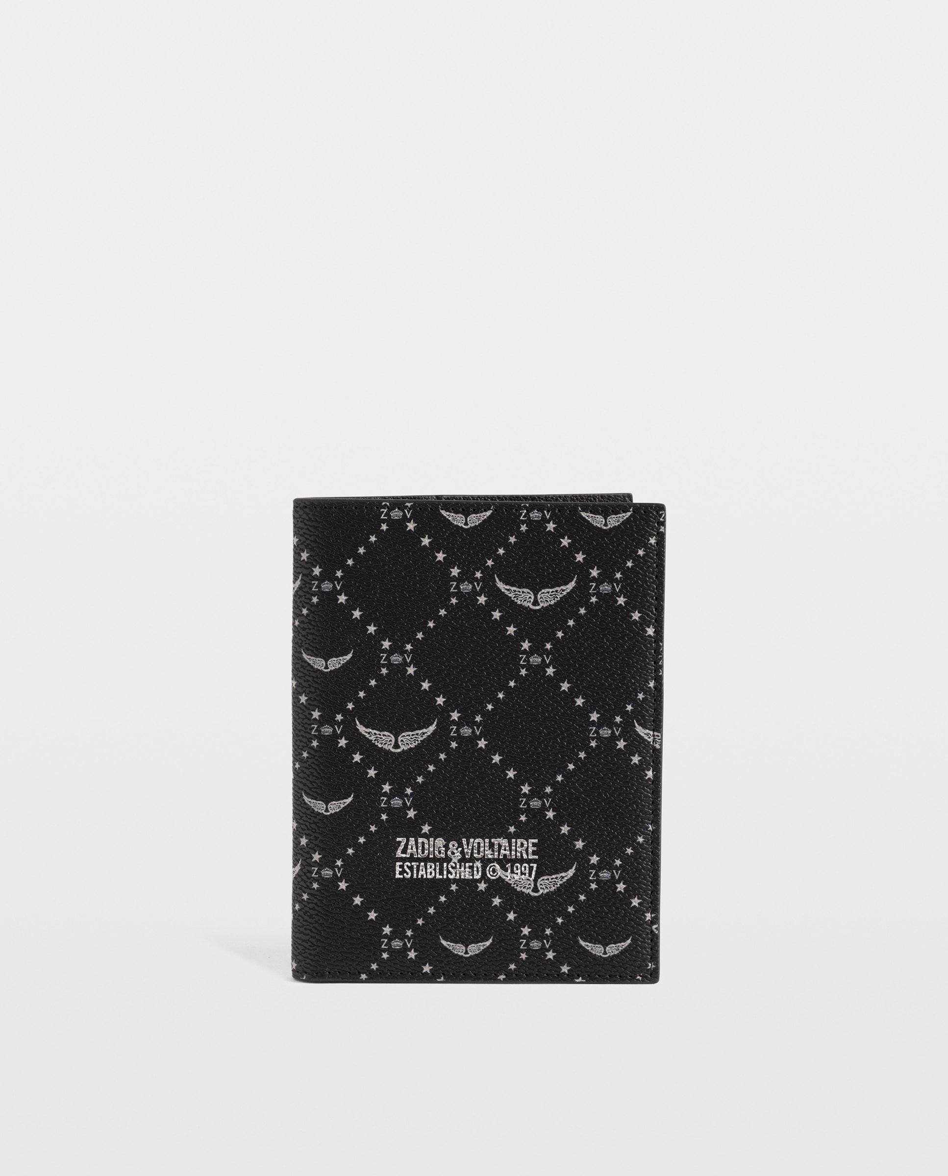 Porta pasaporte de mujer de lona con monograma - Zadig & Voltaire - Negro Negro-1