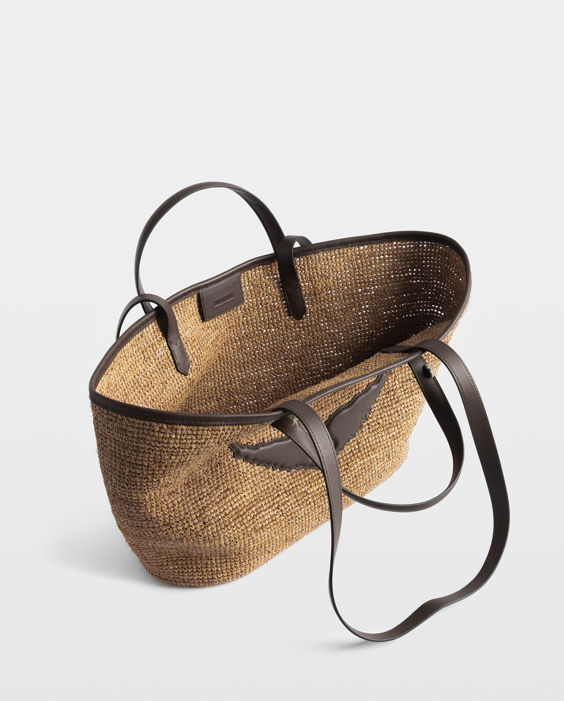 Capazo wings de rafia con asas de piel - Zadig & Voltaire - Marrón Marrón-2