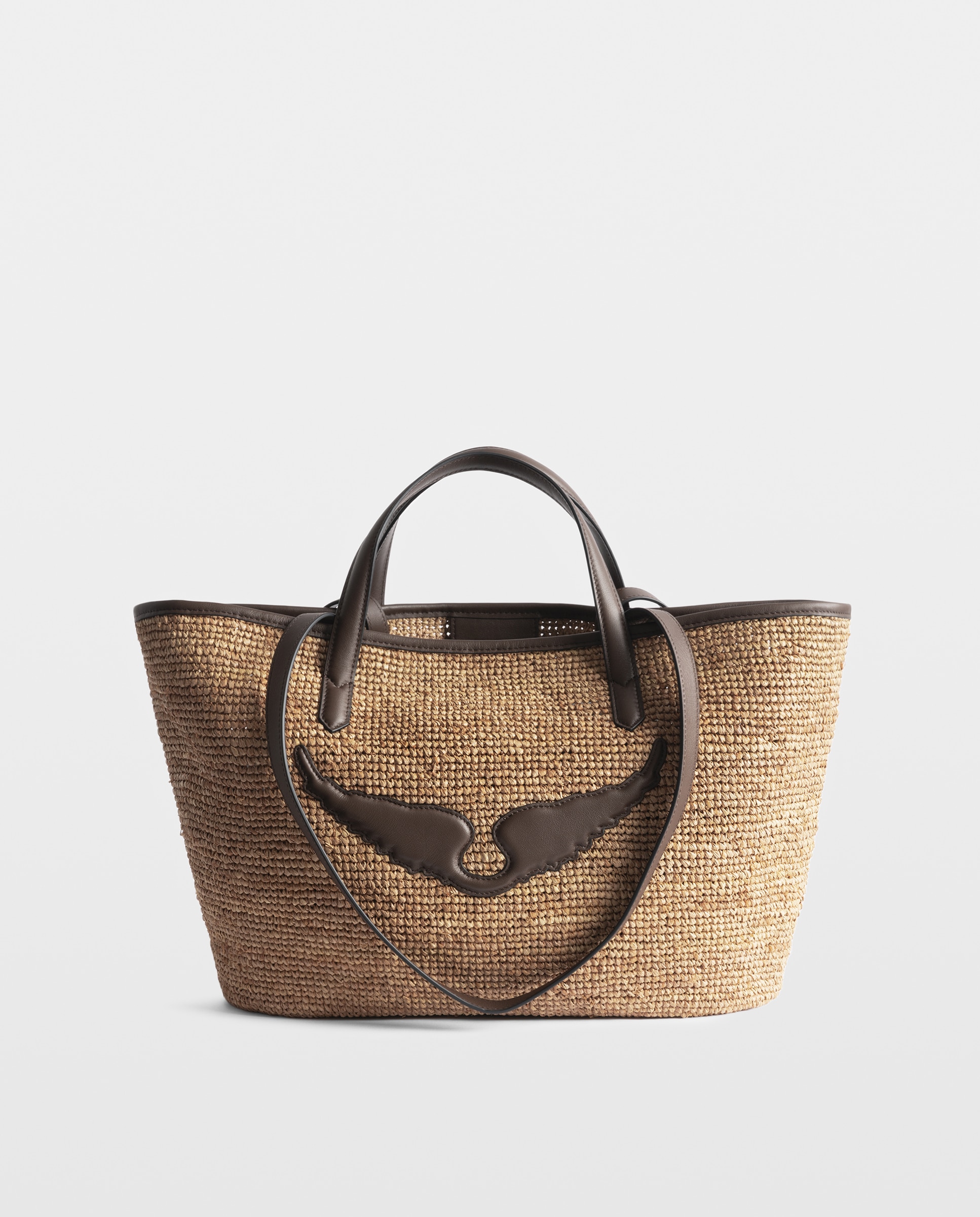 Capazo wings de rafia con asas de piel - Zadig & Voltaire - Marrón Marrón-5