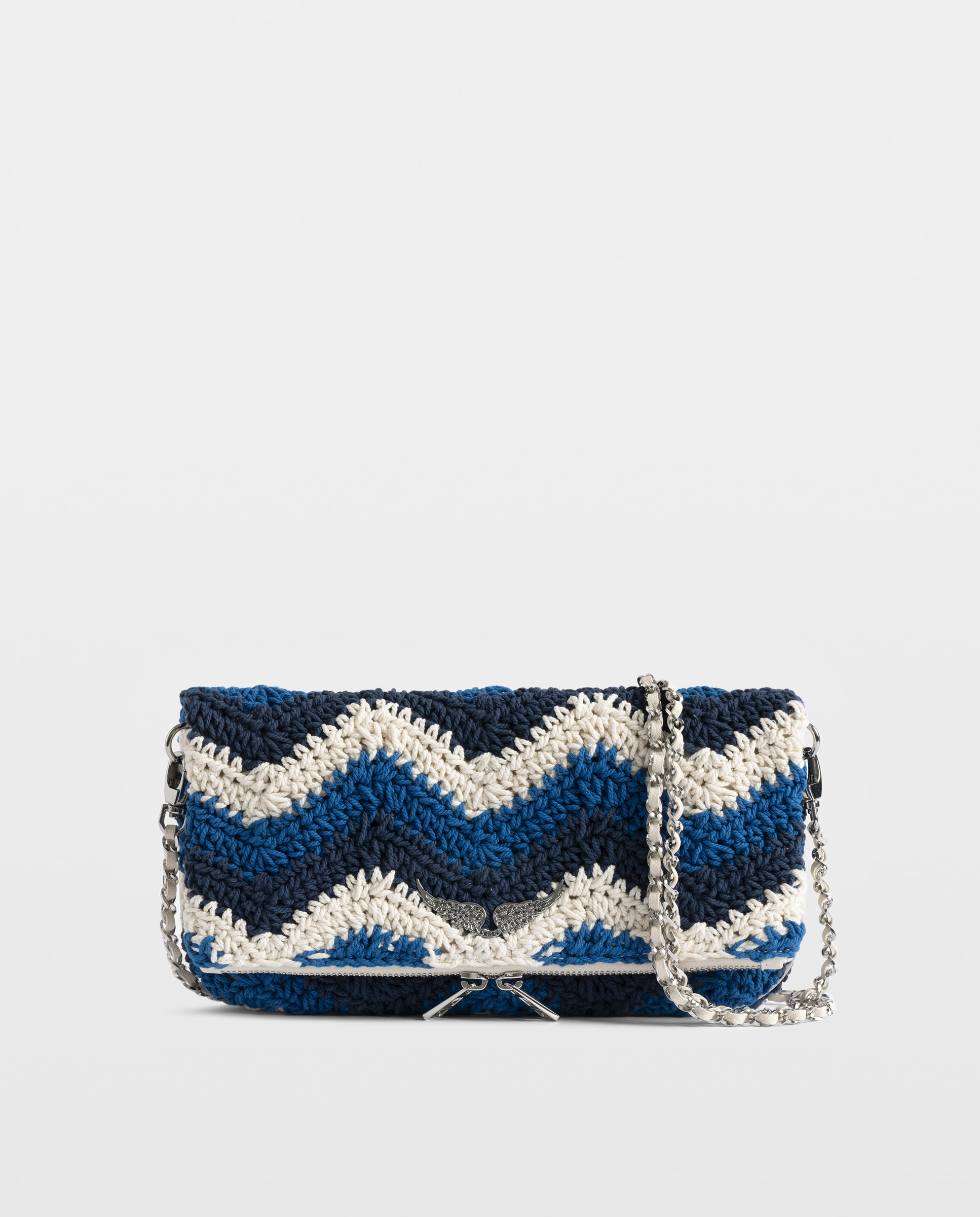 Bolso de mano rock de macramé con strass - Zadig & Voltaire - Azul marino Azul marino-1