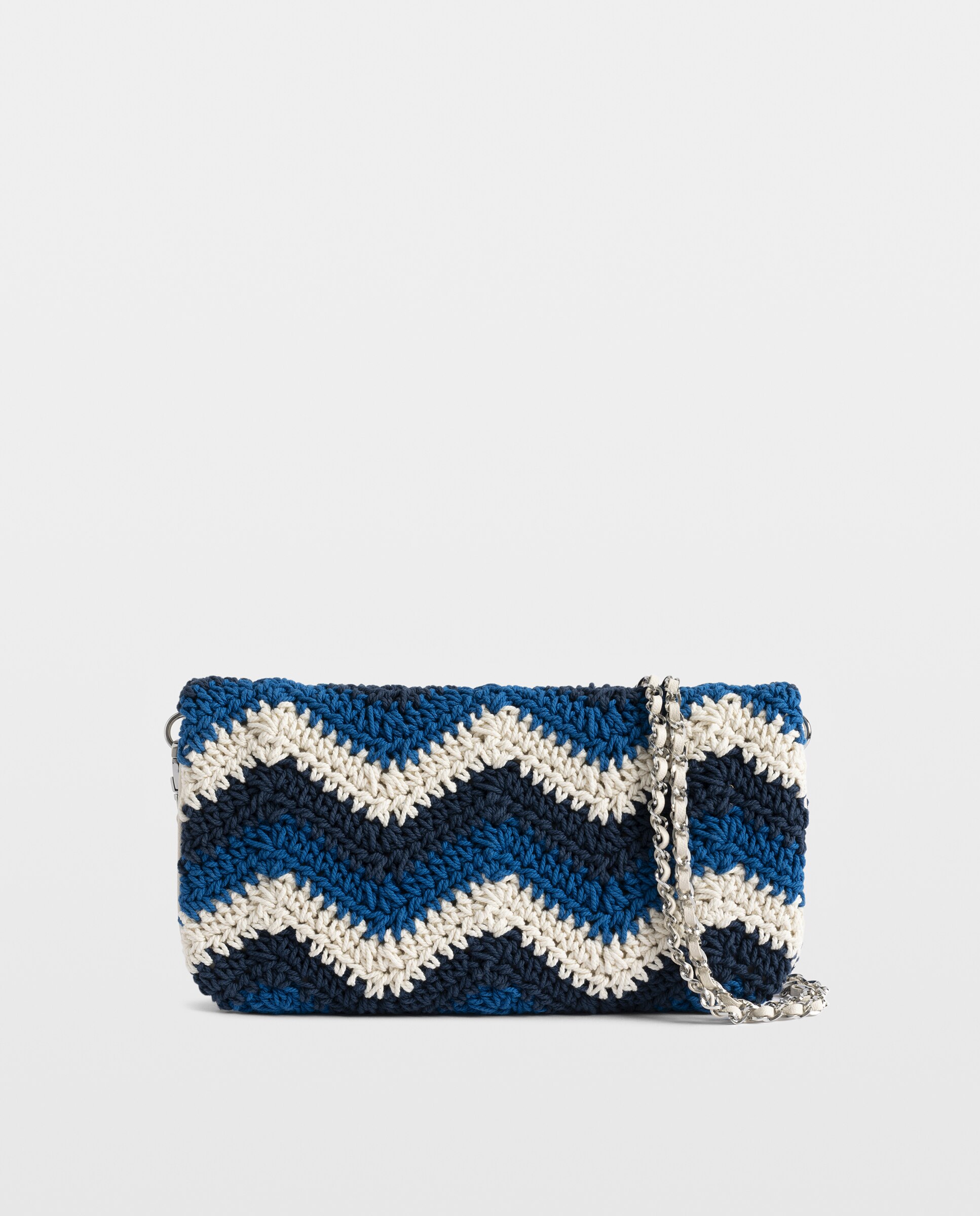 Bolso de mano rock de macramé con strass - Zadig & Voltaire - Azul marino Azul marino-5