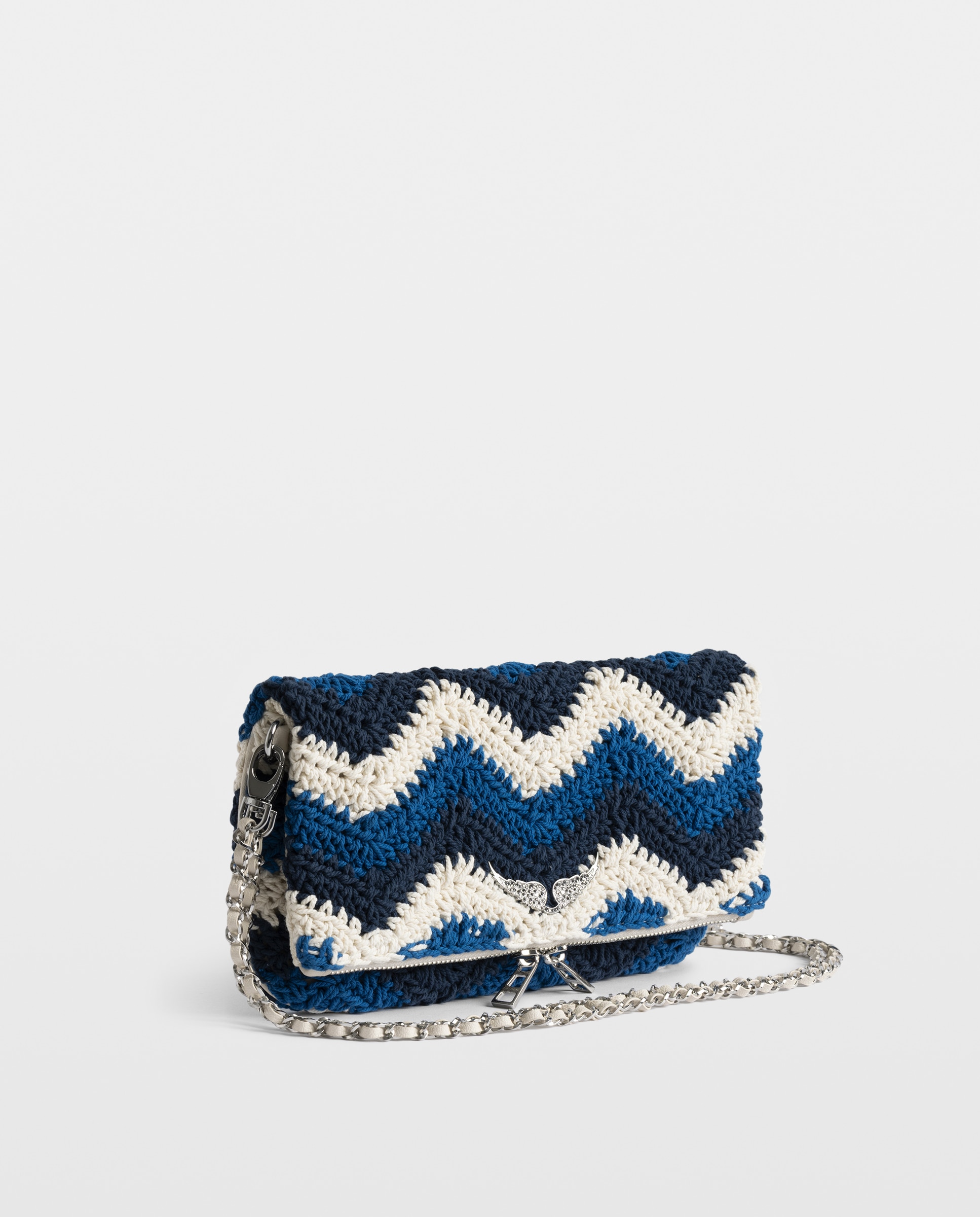 Bolso de mano rock de macramé con strass - Zadig & Voltaire - Azul marino Azul marino-4