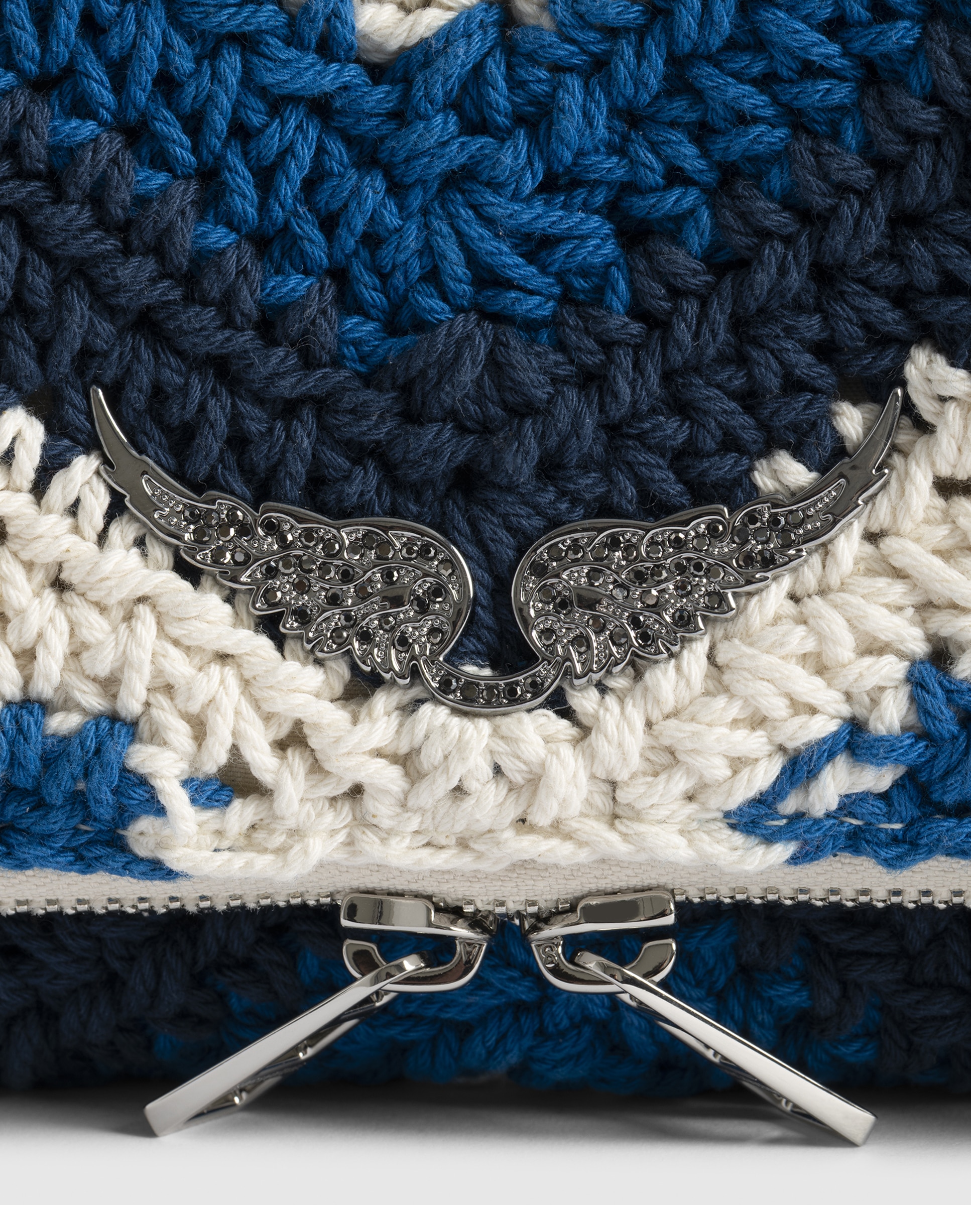 Bolso de mano rock de macramé con strass - Zadig & Voltaire - Azul marino Azul marino-6