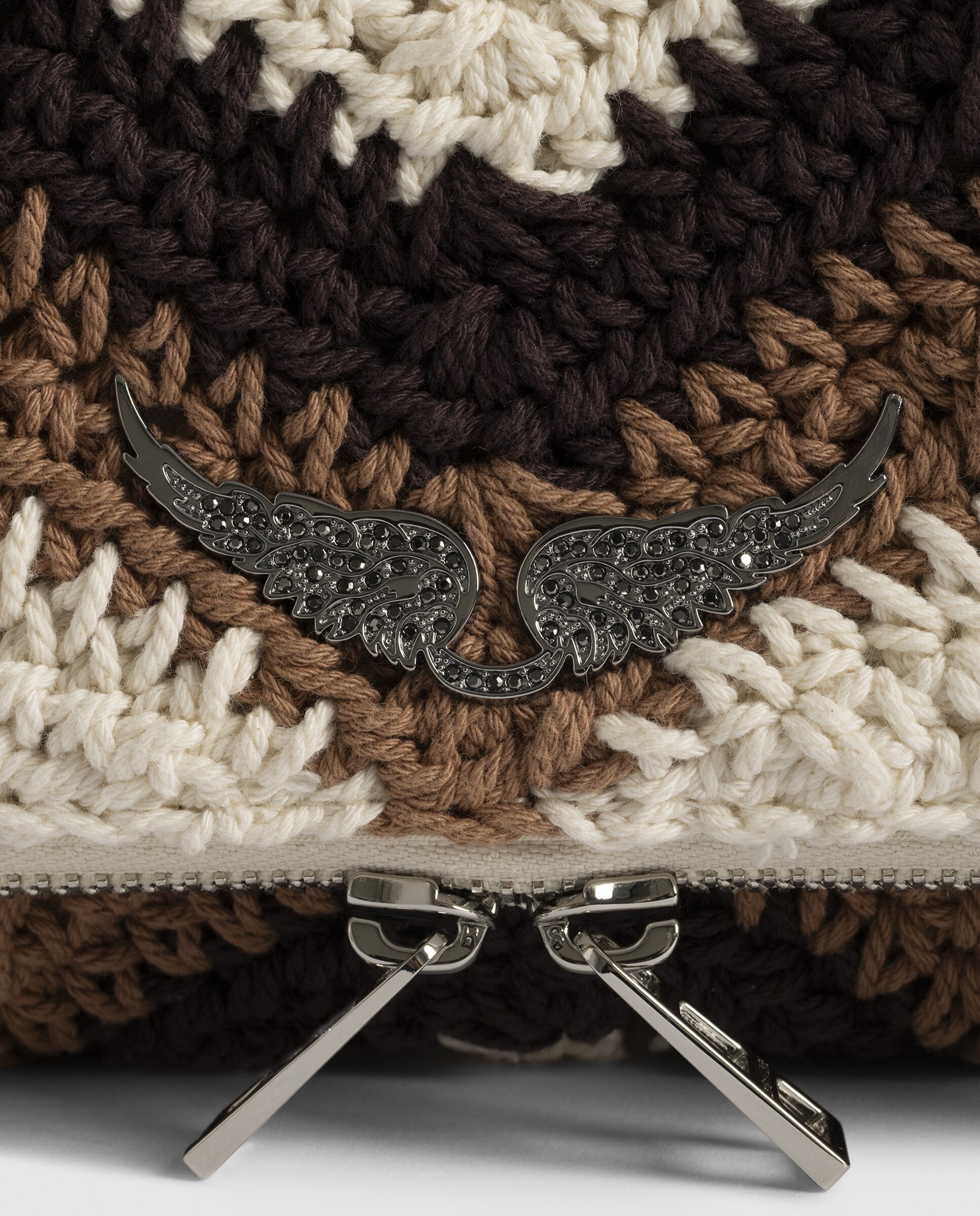 Bolso de mano rock de macramé con strass - Zadig & Voltaire - Marrón Marrón-6