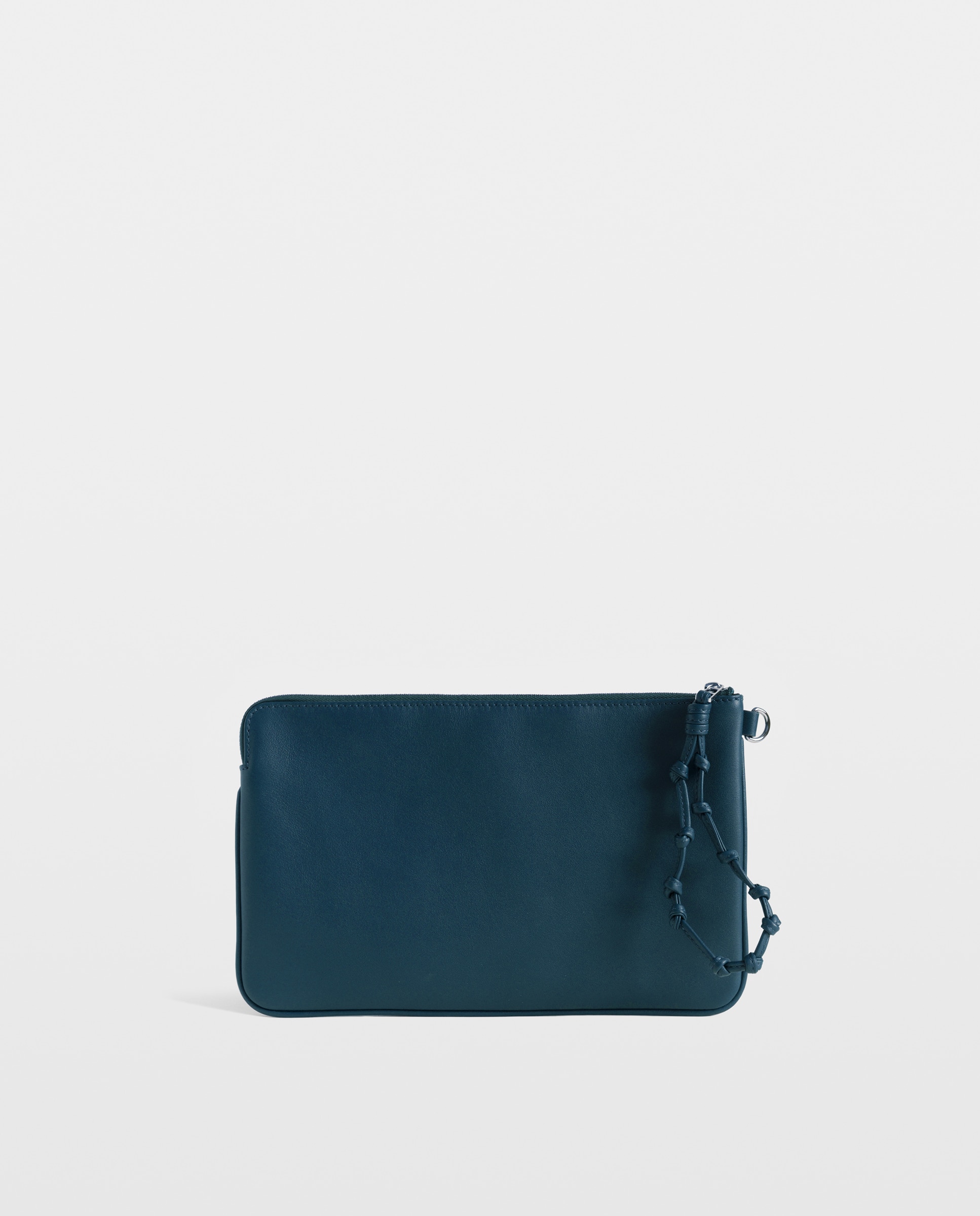 Clutch de mujer de piel lisa con detalles de alas y asa muñequera - Zadig & Voltaire - Azul marino Azul marino-3