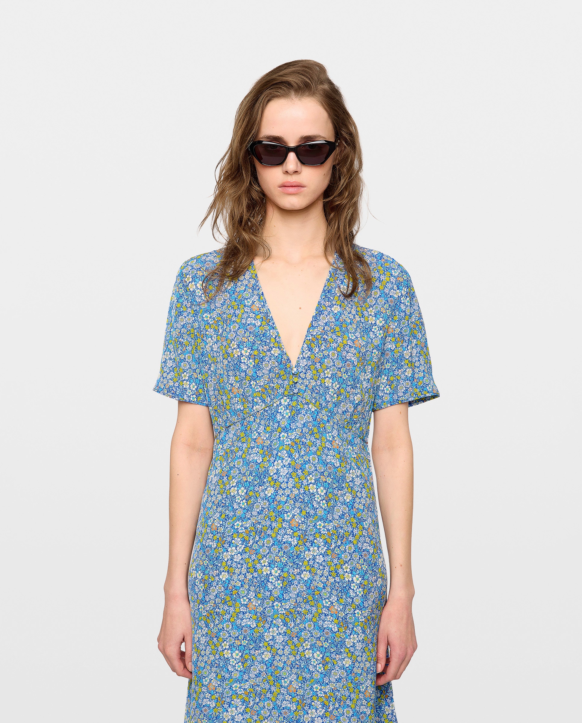 Vestido midi estampado de mangas cortas - Zadig & Voltaire - Multicolor Multicolor-3
