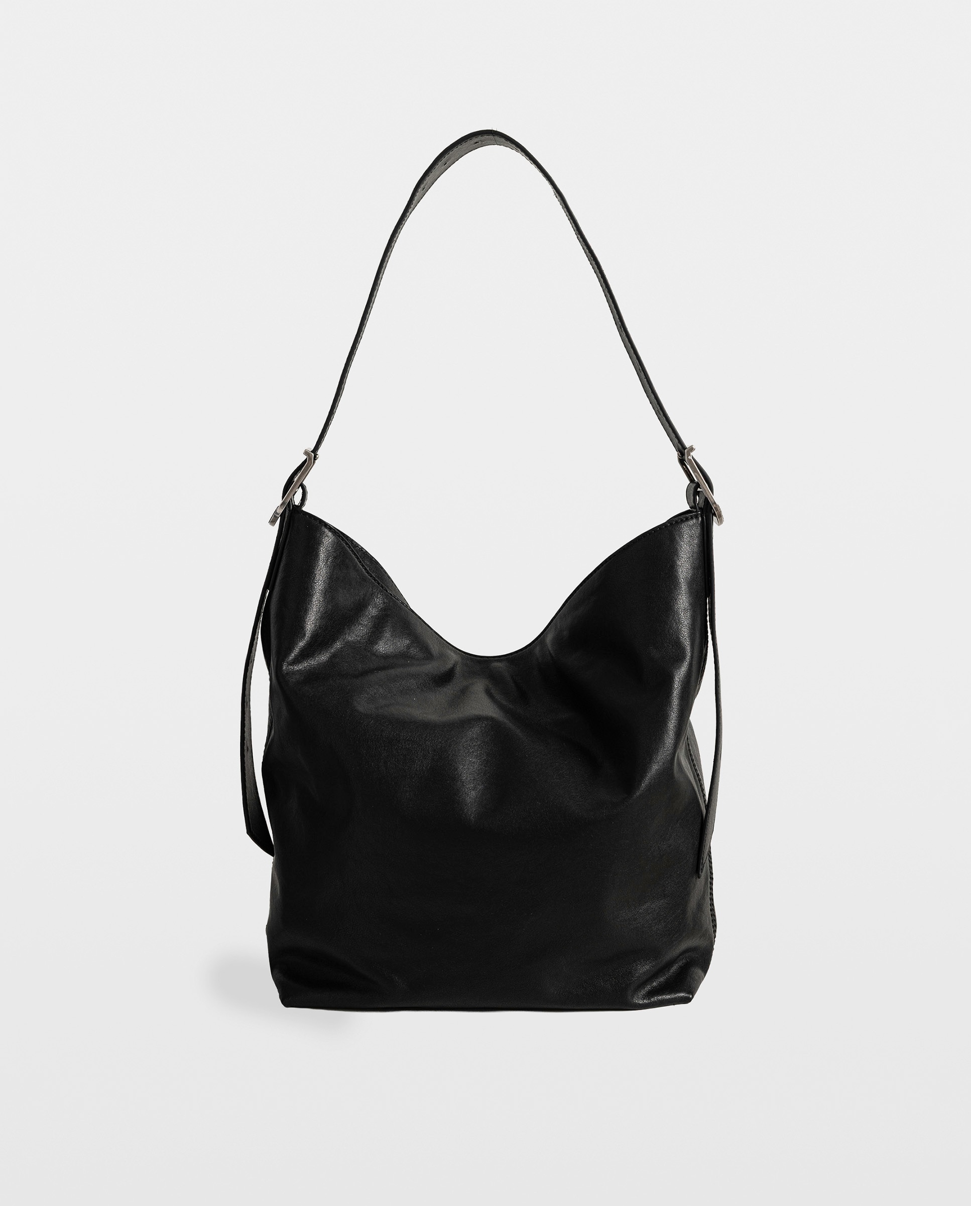 Bolso de hombro hobo de piel con asa ajustable - Zadig & Voltaire - Negro Negro-4