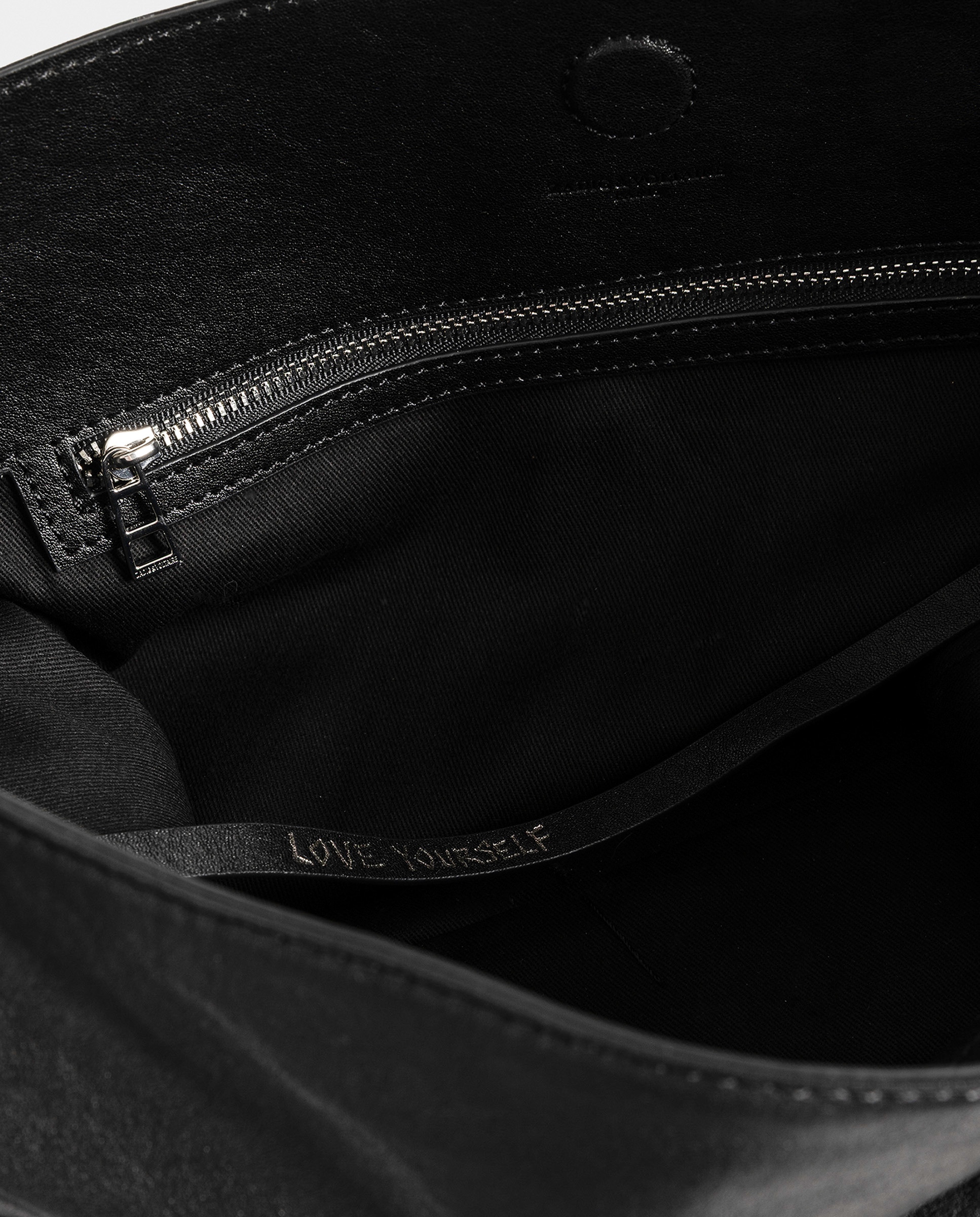 Bolso de hombro hobo de piel con asa ajustable - Zadig & Voltaire - Negro Negro-5