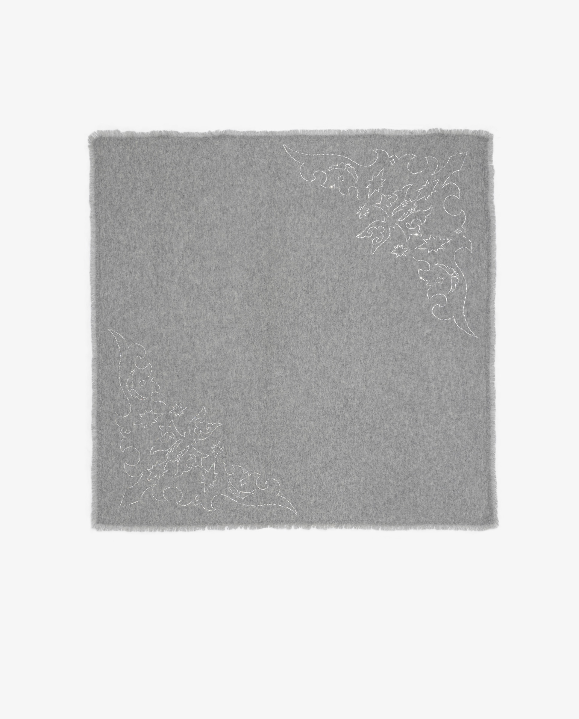 Pañuelo strass western 90 para mujer en cachemira - Zadig & Voltaire - Gris Gris-3