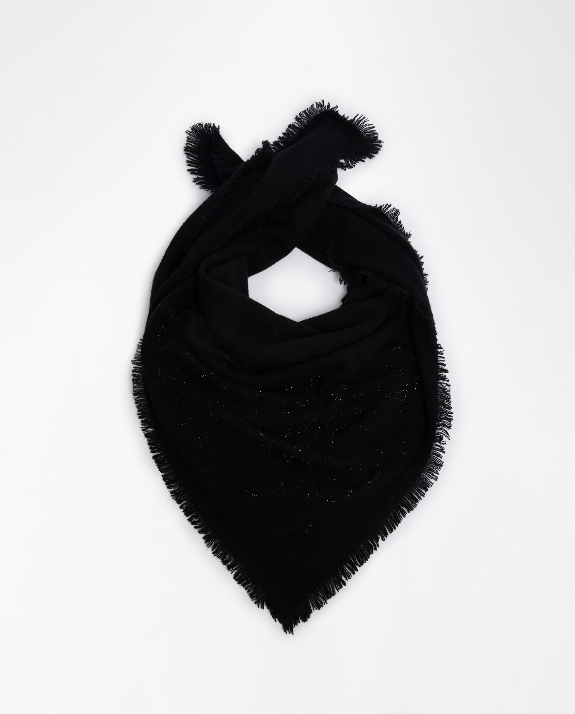 Pañuelo strass western 90 para mujer en cachemira - Zadig & Voltaire - Negro Negro-1