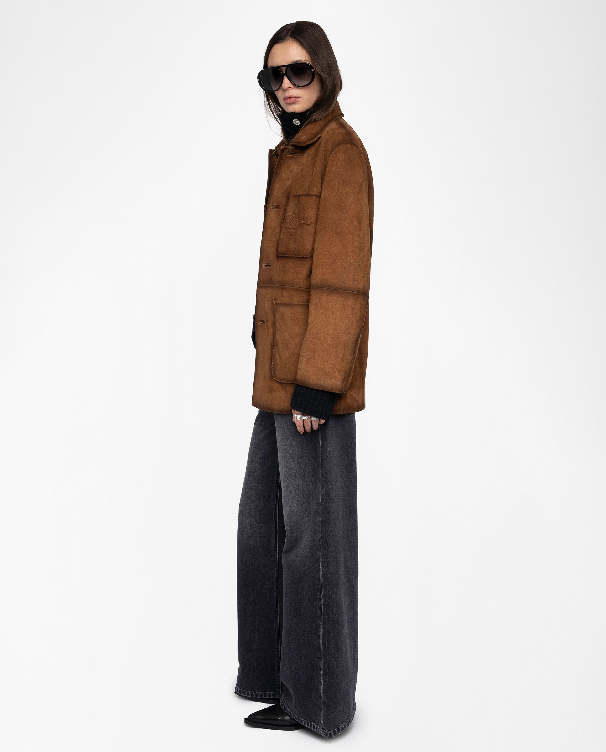 Cazadora de mujer de ante con mangas largas - Zadig & Voltaire - Amarillo Amarillo-3