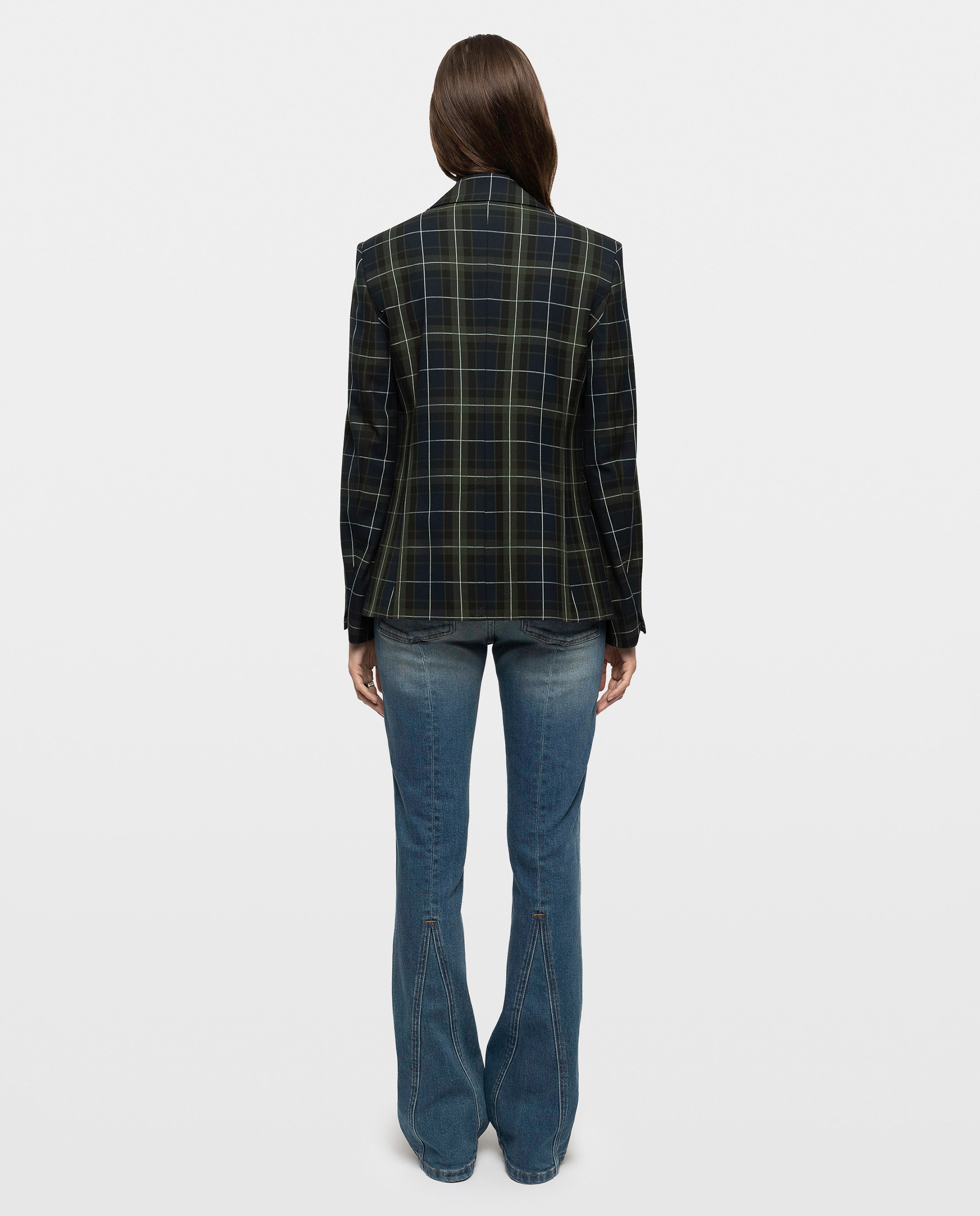 Blazer de mujer oversize con estampado de tartán - Zadig & Voltaire - Azul marino Azul marino-2